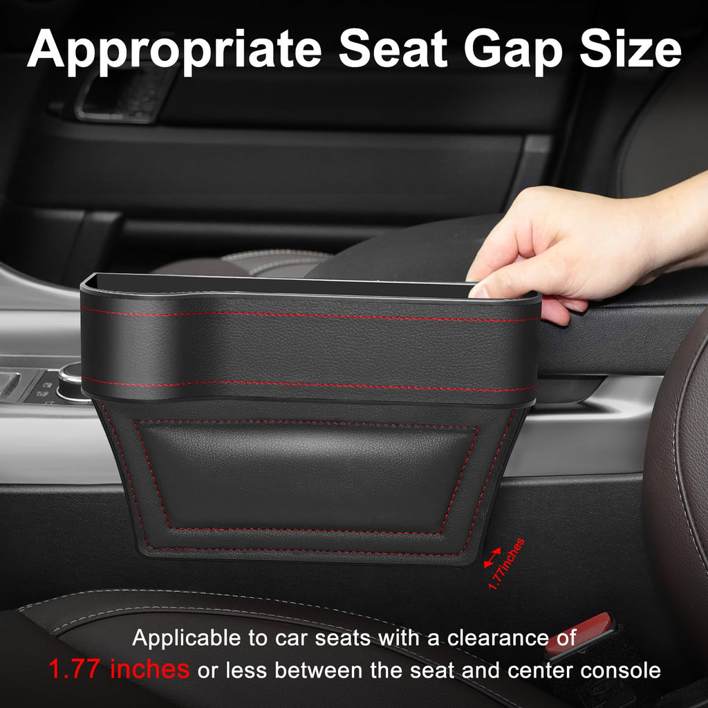 2-Pack Car Seat Gap Organizers with Cup Holders & Hooks