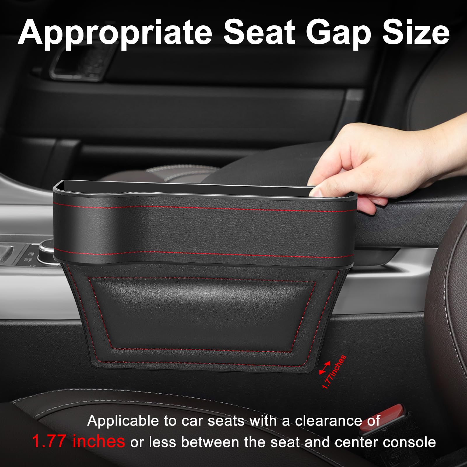 2-Pack Car Seat Gap Organizers with Cup Holders & Hooks