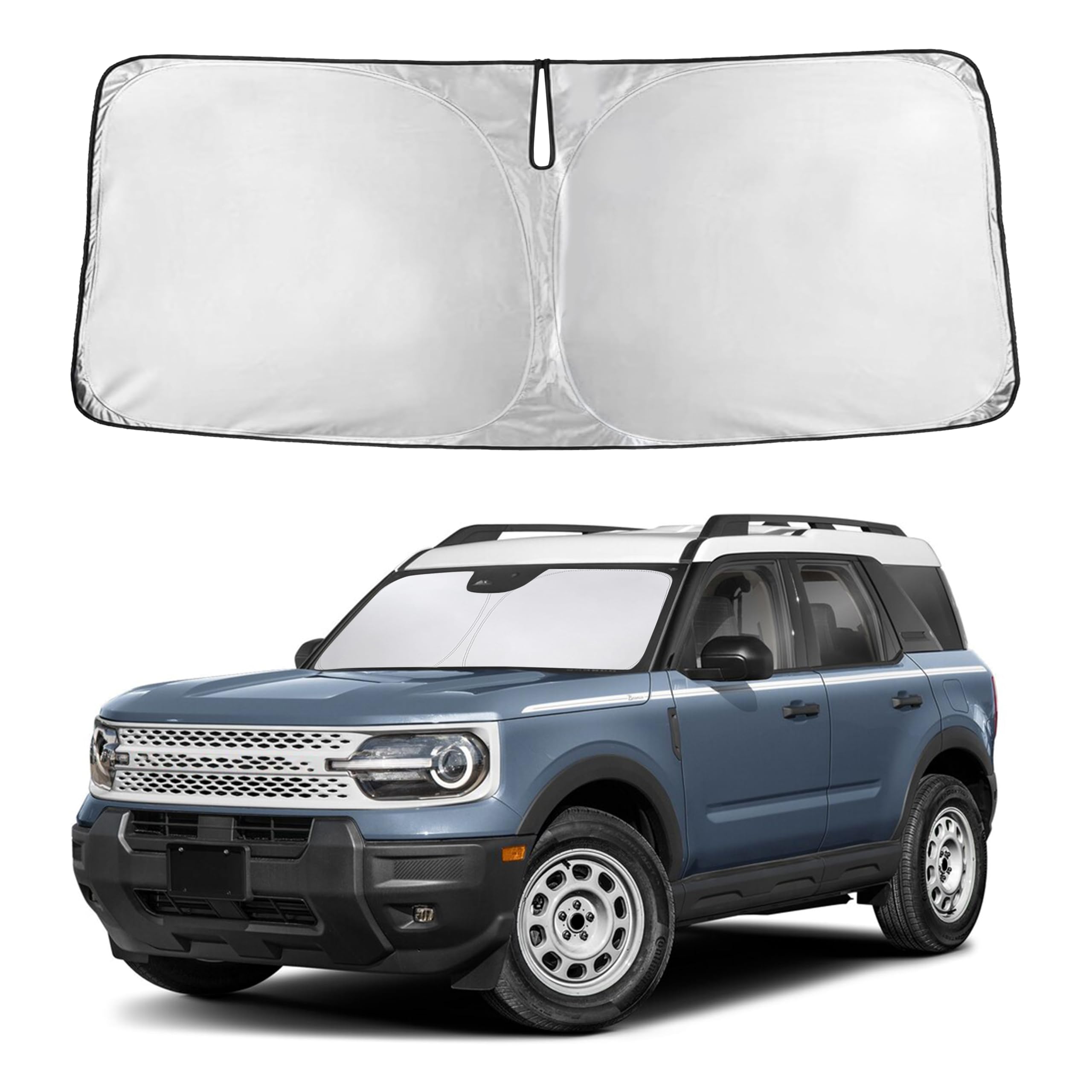 EcoNour RV Windshield Sunshade | Reflective RV Windshield Cover for UV Rays & Heat Protection, Keeps Your RV Motorhome Cool | Shades for RV Fits RVs, Trucks, Motorhomes, Buses | XXXXX-Large 102"x51"