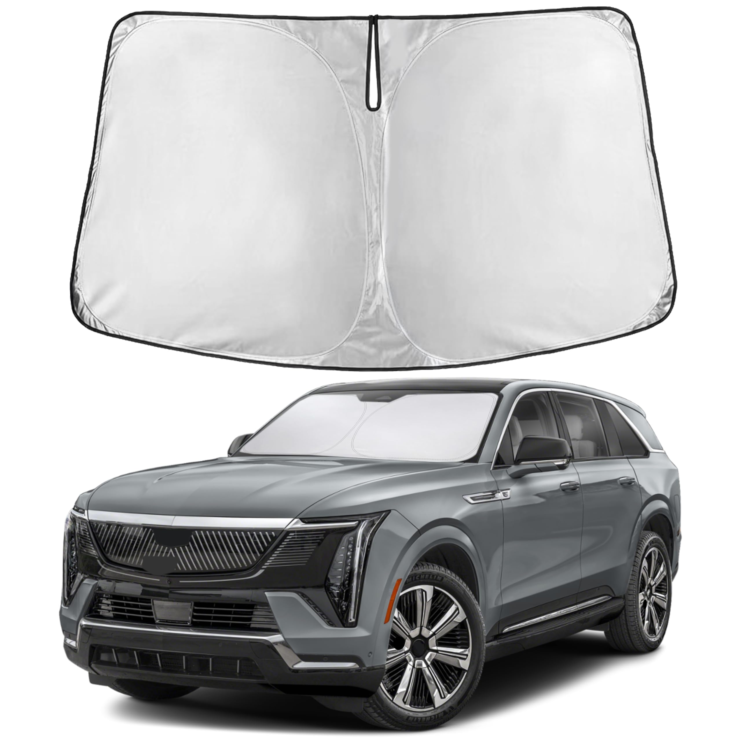 EcoNour RV Windshield Sunshade | Reflective RV Windshield Cover for UV Rays & Heat Protection, Keeps Your RV Motorhome Cool | Shades for RV Fits RVs, Trucks, Motorhomes, Buses | XXXXX-Large 102"x51"