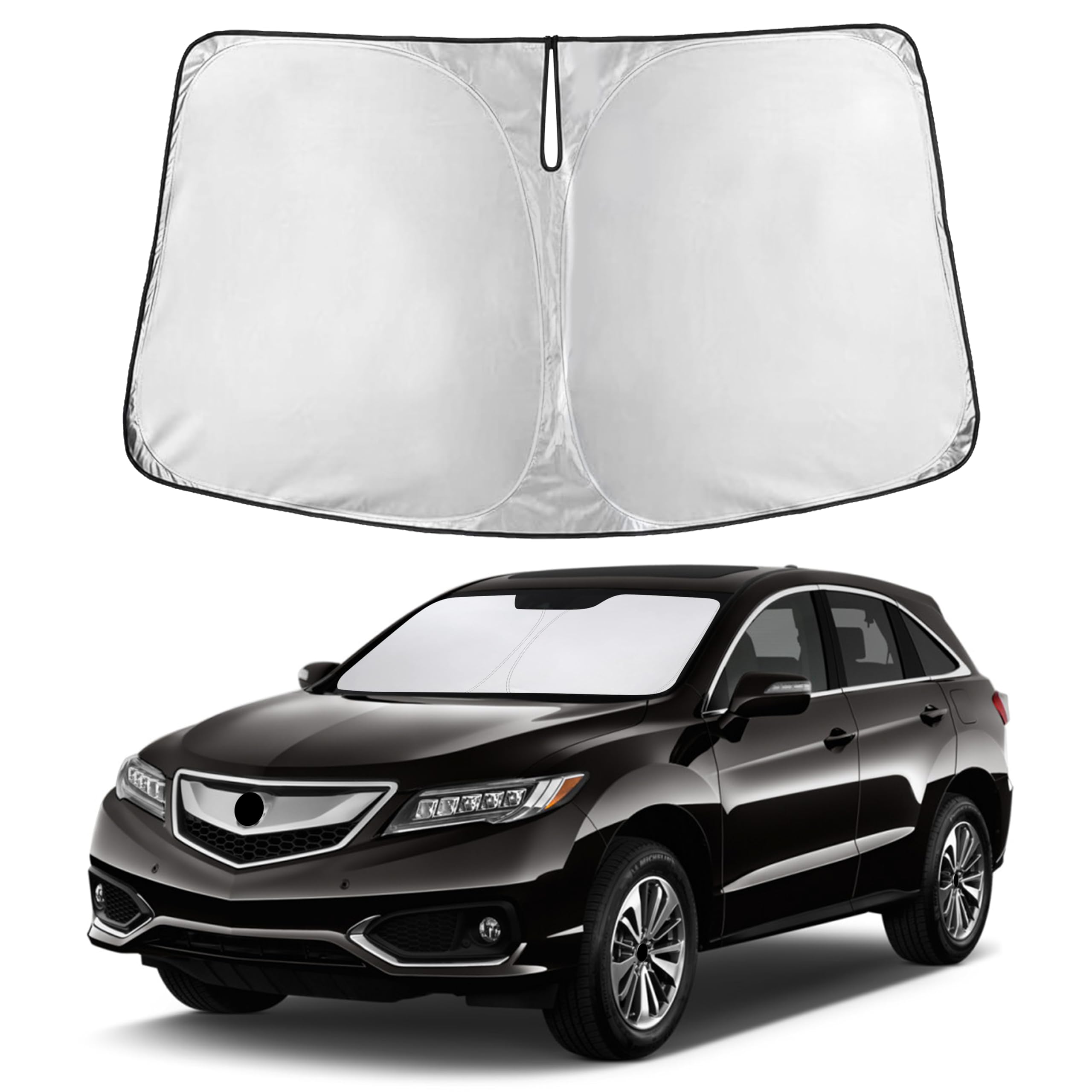 EcoNour RV Windshield Sunshade | Reflective RV Windshield Cover for UV Rays & Heat Protection, Keeps Your RV Motorhome Cool | Shades for RV Fits RVs, Trucks, Motorhomes, Buses | XXXXX-Large 102"x51"