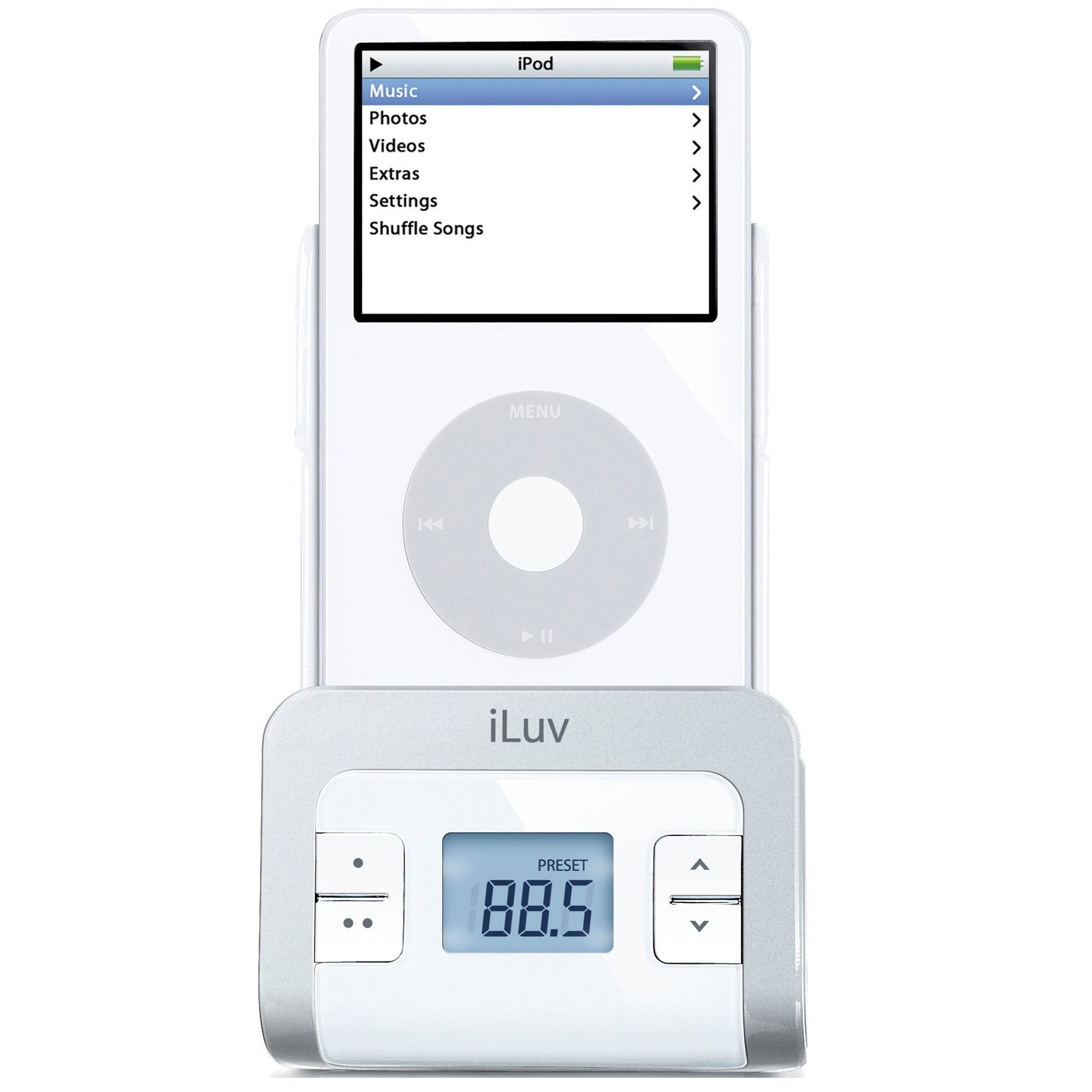 iLuv I707WHT FM Transmitter & Car Adapter for iPod