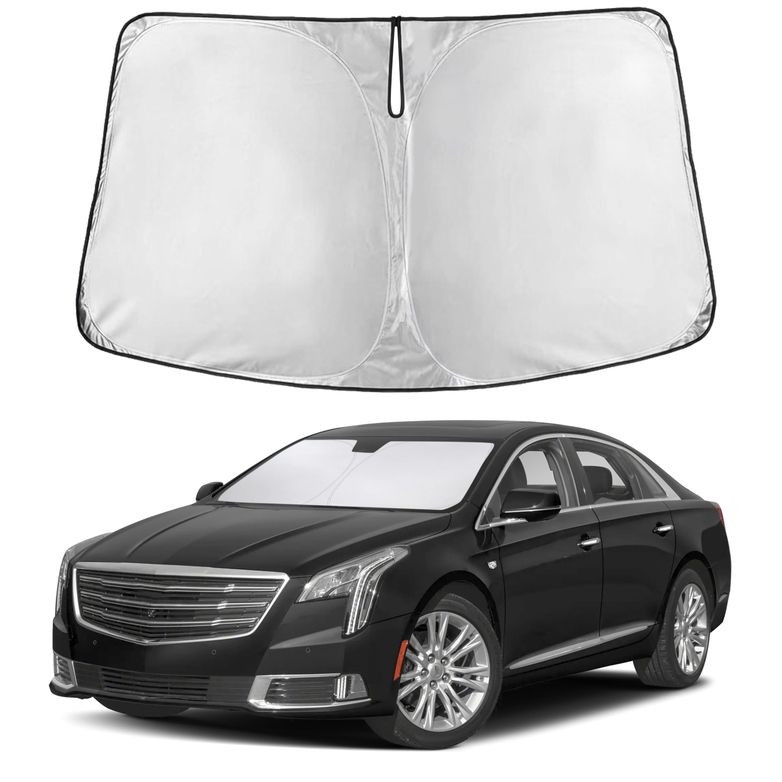 EcoNour RV Windshield Sunshade | Reflective RV Windshield Cover for UV Rays & Heat Protection, Keeps Your RV Motorhome Cool | Shades for RV Fits RVs, Trucks, Motorhomes, Buses | XXXXX-Large 102"x51"