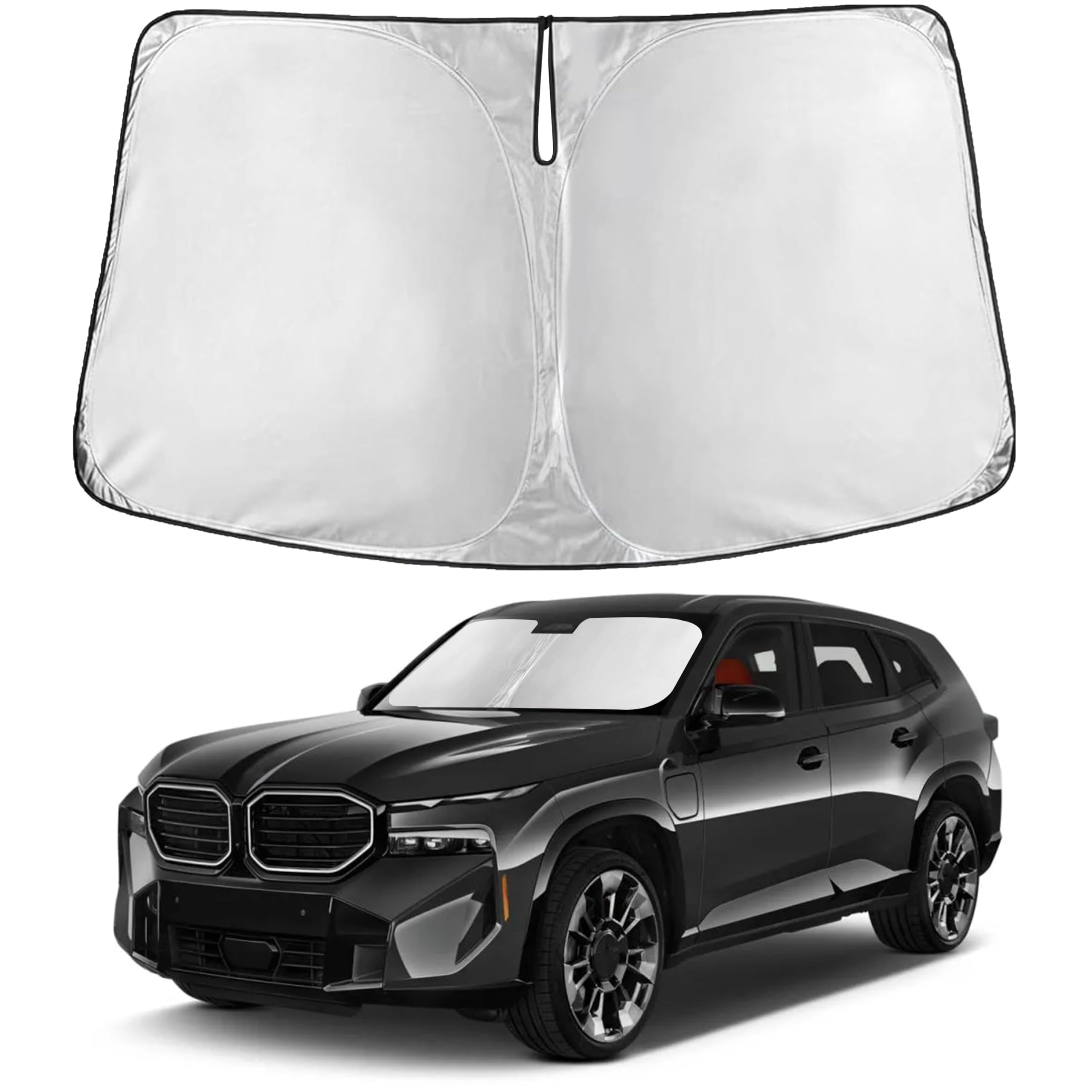 EcoNour RV Windshield Sunshade | Reflective RV Windshield Cover for UV Rays & Heat Protection, Keeps Your RV Motorhome Cool | Shades for RV Fits RVs, Trucks, Motorhomes, Buses | XXXXX-Large 102"x51"