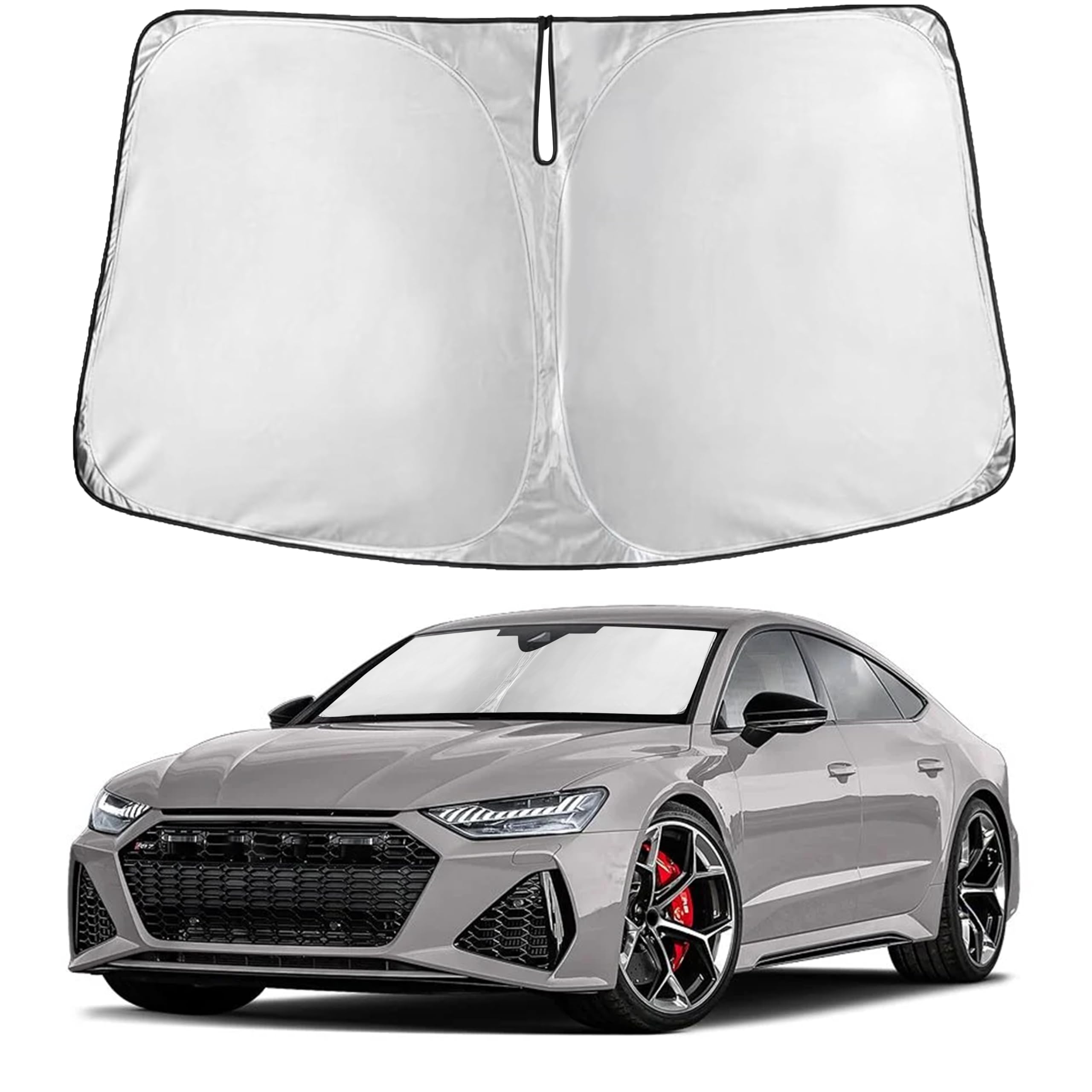 EcoNour RV Windshield Sunshade | Reflective RV Windshield Cover for UV Rays & Heat Protection, Keeps Your RV Motorhome Cool | Shades for RV Fits RVs, Trucks, Motorhomes, Buses | XXXXX-Large 102"x51"