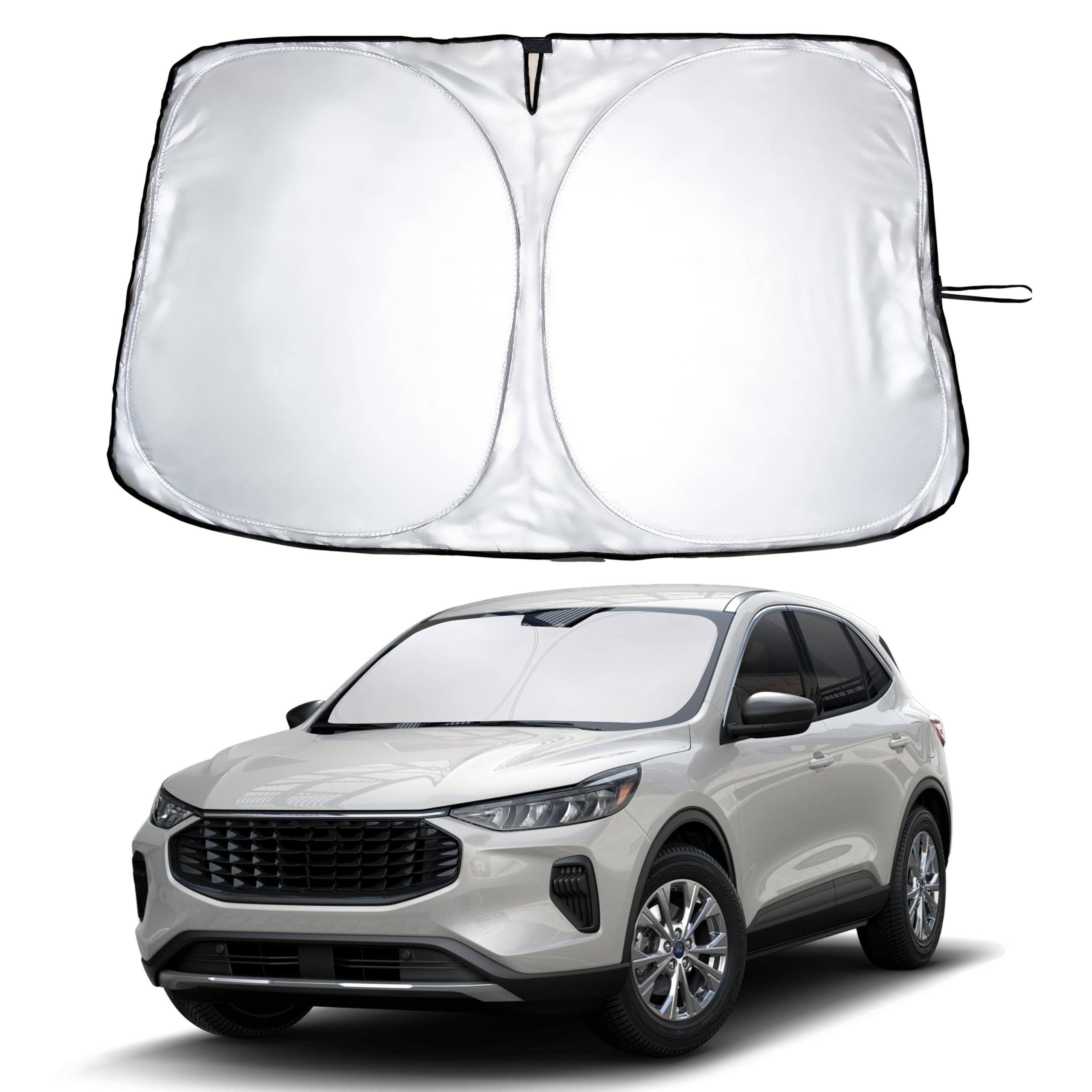 EcoNour RV Windshield Sunshade | Reflective RV Windshield Cover for UV Rays & Heat Protection, Keeps Your RV Motorhome Cool | Shades for RV Fits RVs, Trucks, Motorhomes, Buses | XXXXX-Large 102"x51"