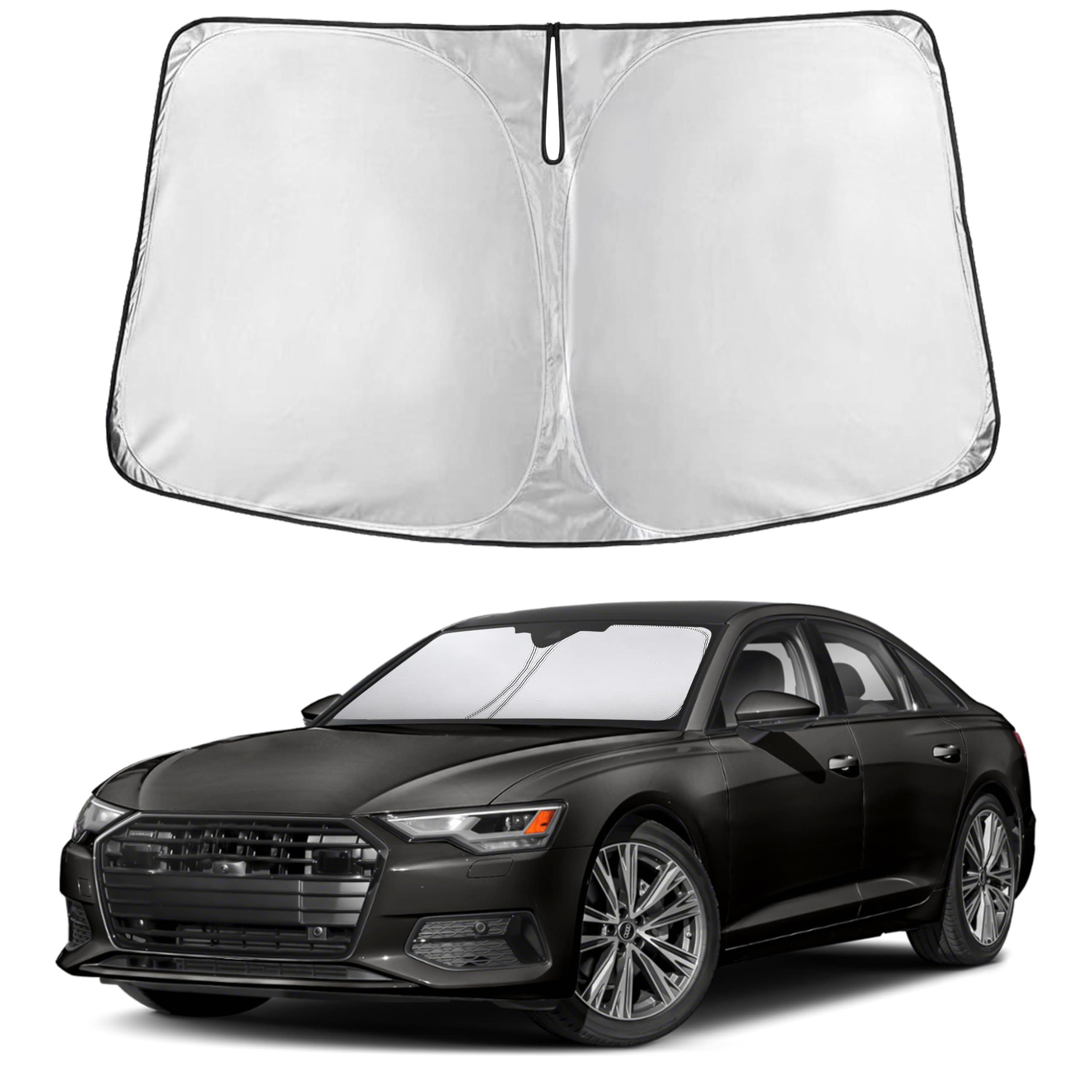 EcoNour RV Windshield Sunshade | Reflective RV Windshield Cover for UV Rays & Heat Protection, Keeps Your RV Motorhome Cool | Shades for RV Fits RVs, Trucks, Motorhomes, Buses | XXXXX-Large 102"x51"