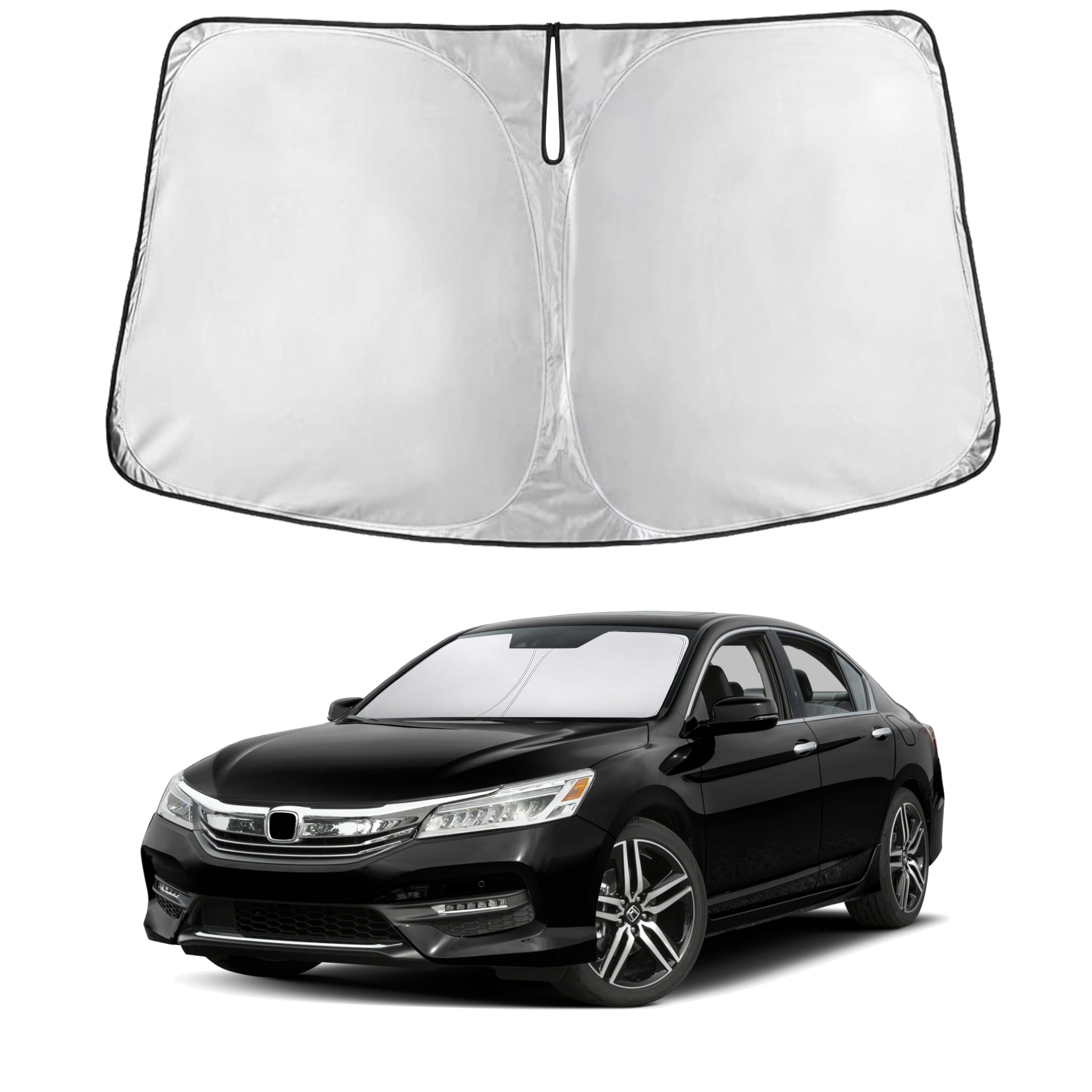 EcoNour RV Windshield Sunshade | Reflective RV Windshield Cover for UV Rays & Heat Protection, Keeps Your RV Motorhome Cool | Shades for RV Fits RVs, Trucks, Motorhomes, Buses | XXXXX-Large 102"x51"