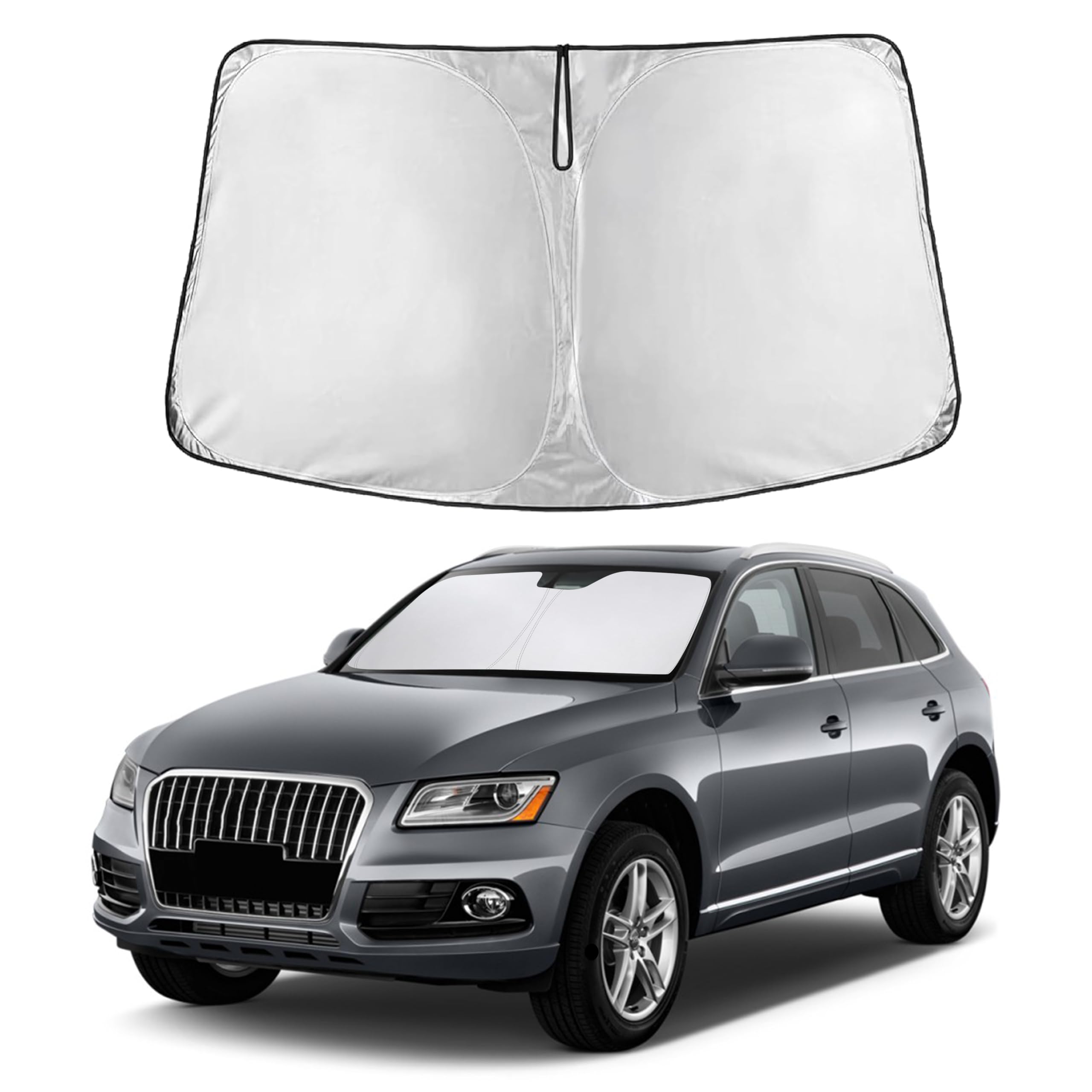 EcoNour RV Windshield Sunshade | Reflective RV Windshield Cover for UV Rays & Heat Protection, Keeps Your RV Motorhome Cool | Shades for RV Fits RVs, Trucks, Motorhomes, Buses | XXXXX-Large 102"x51"