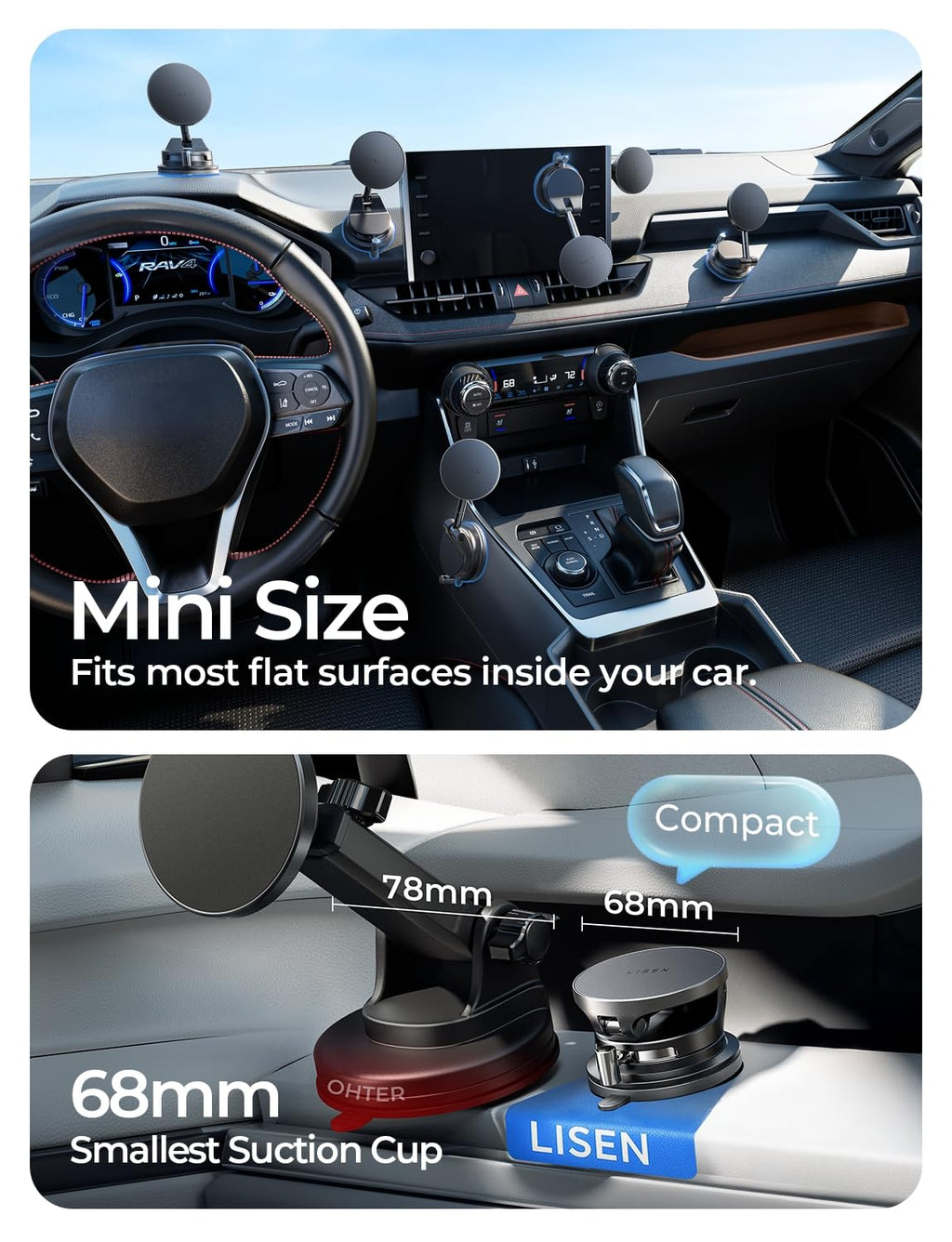 LISEN 15W MagSafe Wireless Car Mount Charger