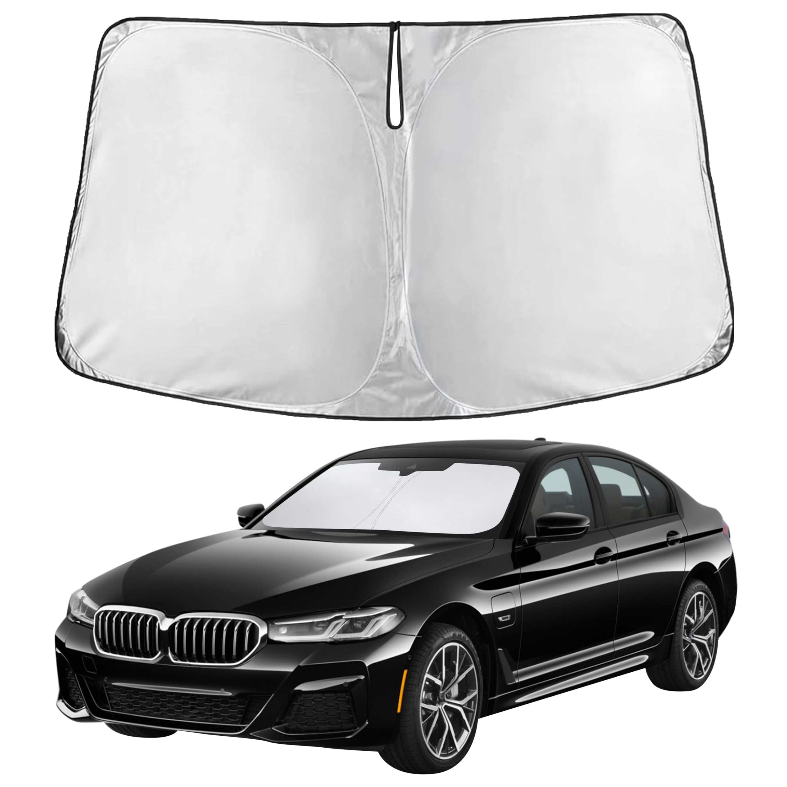EcoNour RV Windshield Sunshade | Reflective RV Windshield Cover for UV Rays & Heat Protection, Keeps Your RV Motorhome Cool | Shades for RV Fits RVs, Trucks, Motorhomes, Buses | XXXXX-Large 102"x51"