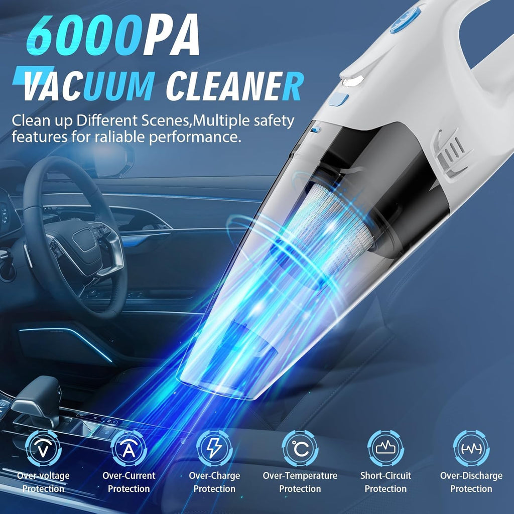 FUOAYOC 6KPA Cordless Handheld Vacuum with LED Light