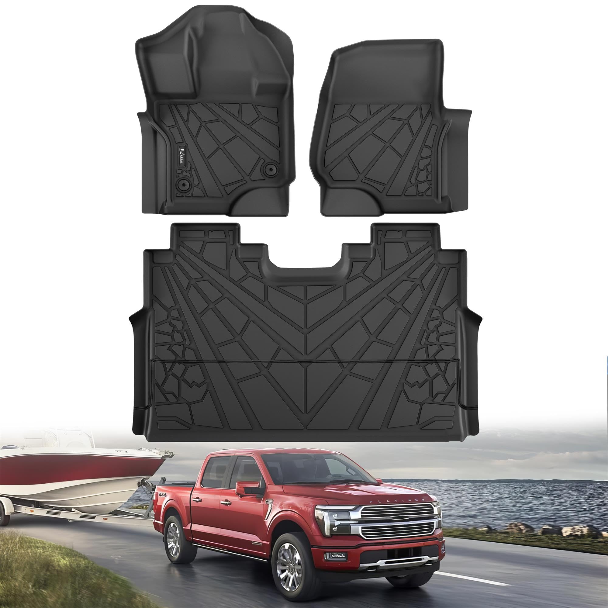 KARPAL 3-Row TPE Floor Mats & Cargo Liner Set for Ford