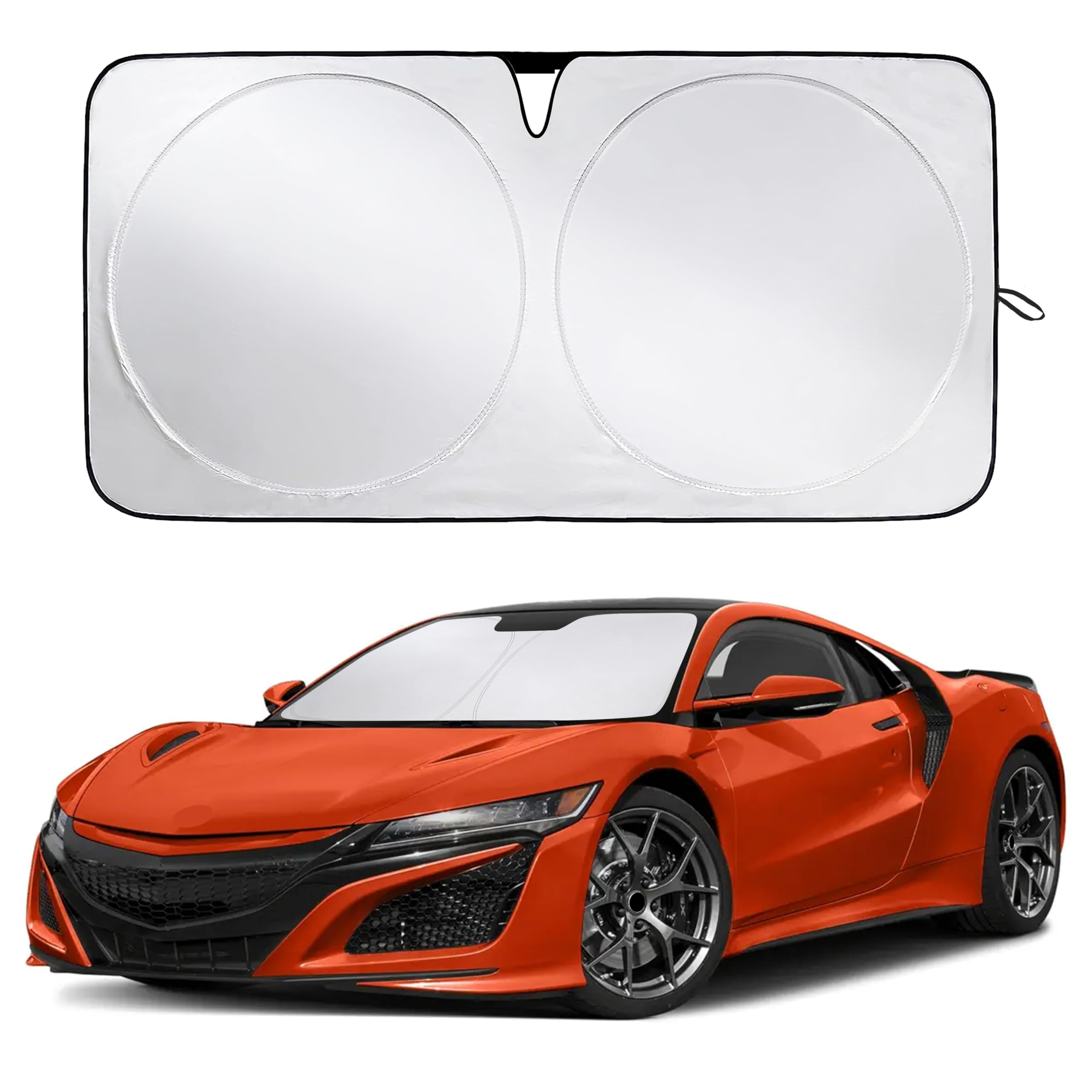 EcoNour RV Windshield Sunshade | Reflective RV Windshield Cover for UV Rays & Heat Protection, Keeps Your RV Motorhome Cool | Shades for RV Fits RVs, Trucks, Motorhomes, Buses | XXXXX-Large 102"x51"