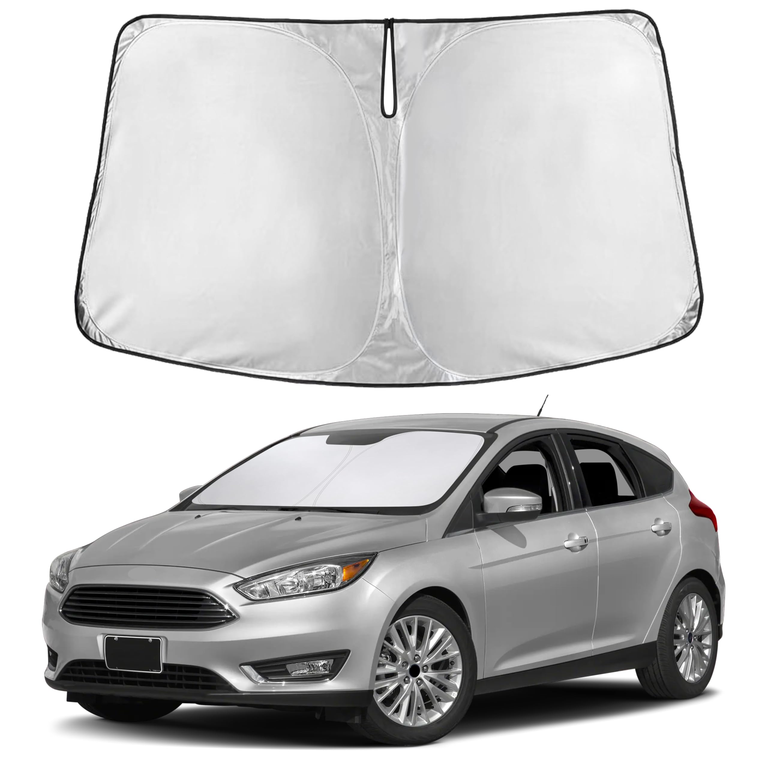 EcoNour RV Windshield Sunshade | Reflective RV Windshield Cover for UV Rays & Heat Protection, Keeps Your RV Motorhome Cool | Shades for RV Fits RVs, Trucks, Motorhomes, Buses | XXXXX-Large 102"x51"