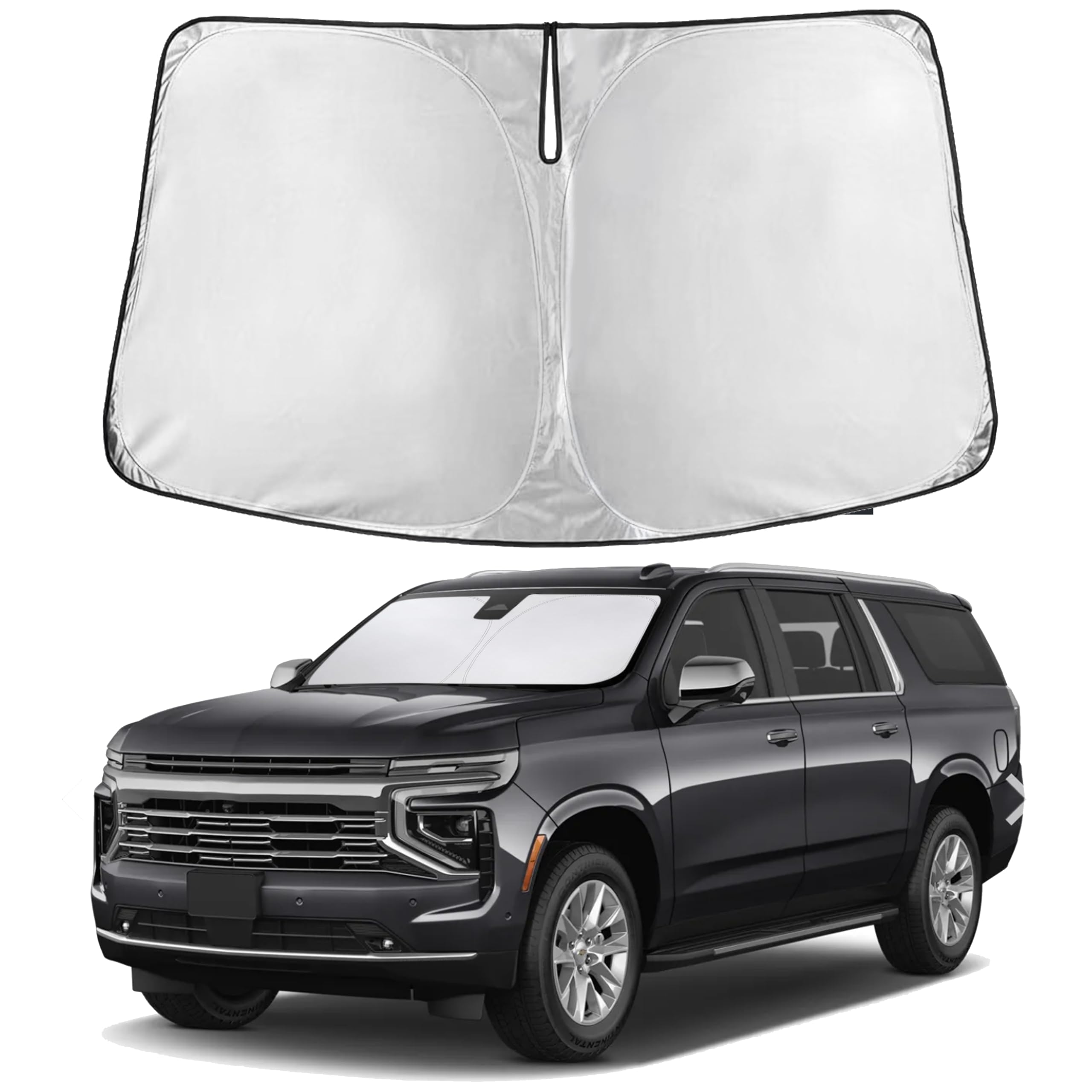 EcoNour RV Windshield Sunshade | Reflective RV Windshield Cover for UV Rays & Heat Protection, Keeps Your RV Motorhome Cool | Shades for RV Fits RVs, Trucks, Motorhomes, Buses | XXXXX-Large 102"x51"