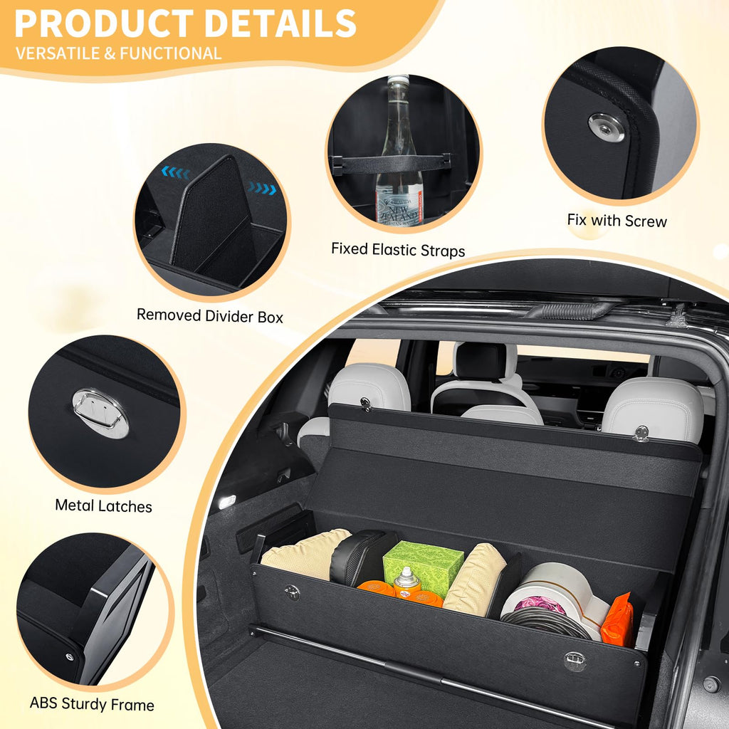 XCF Collapsible Leather Car Trunk Organizer with Lid