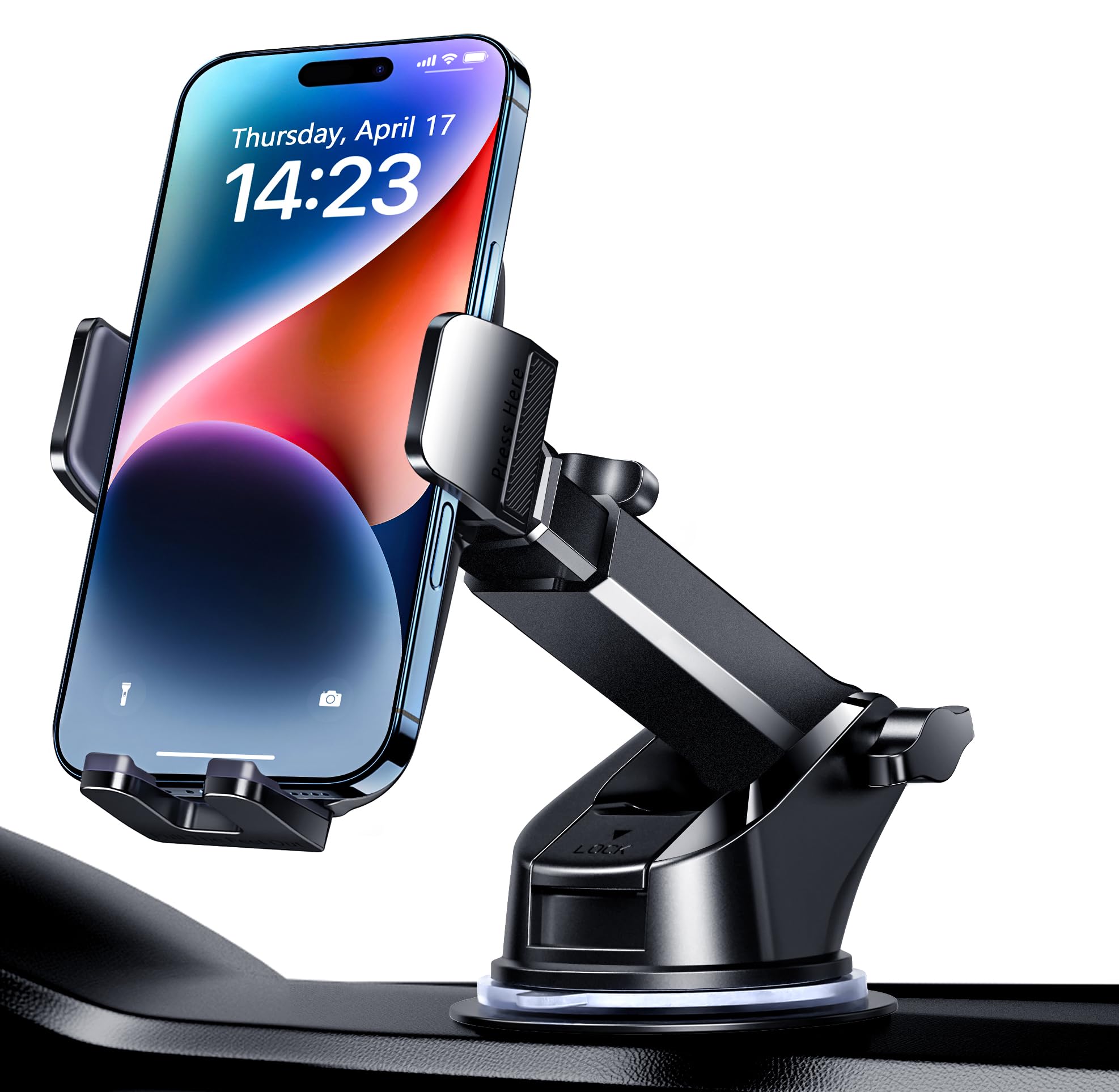 Qifutan 3-in-1 Car Phone Mount for Windshield, Dash & Vent