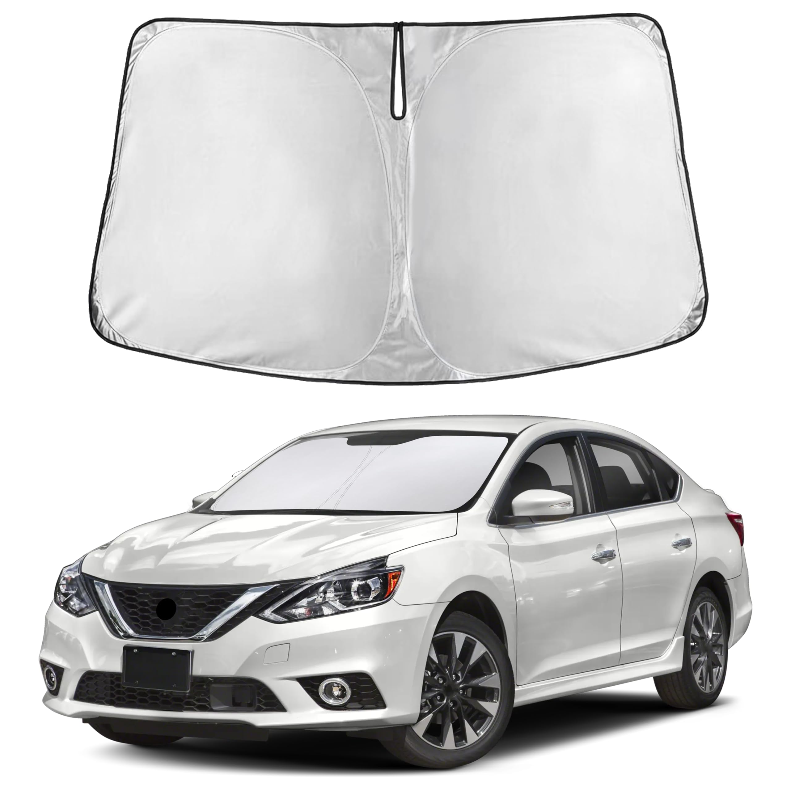 Autovir Windshield Sun Shade, Front car Window Shades Sun Visors