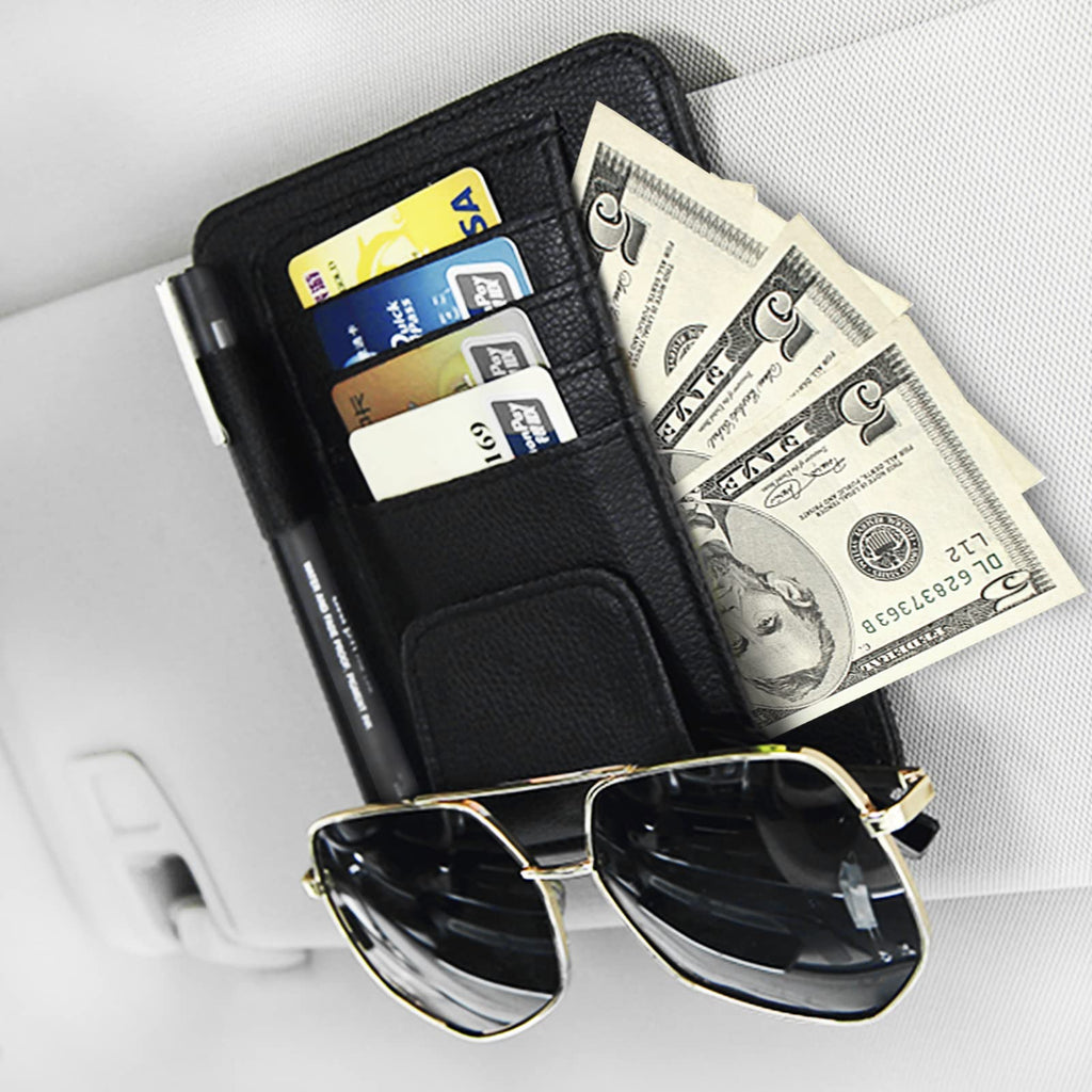 Leather Car Sun Visor Organizer & Document Holder