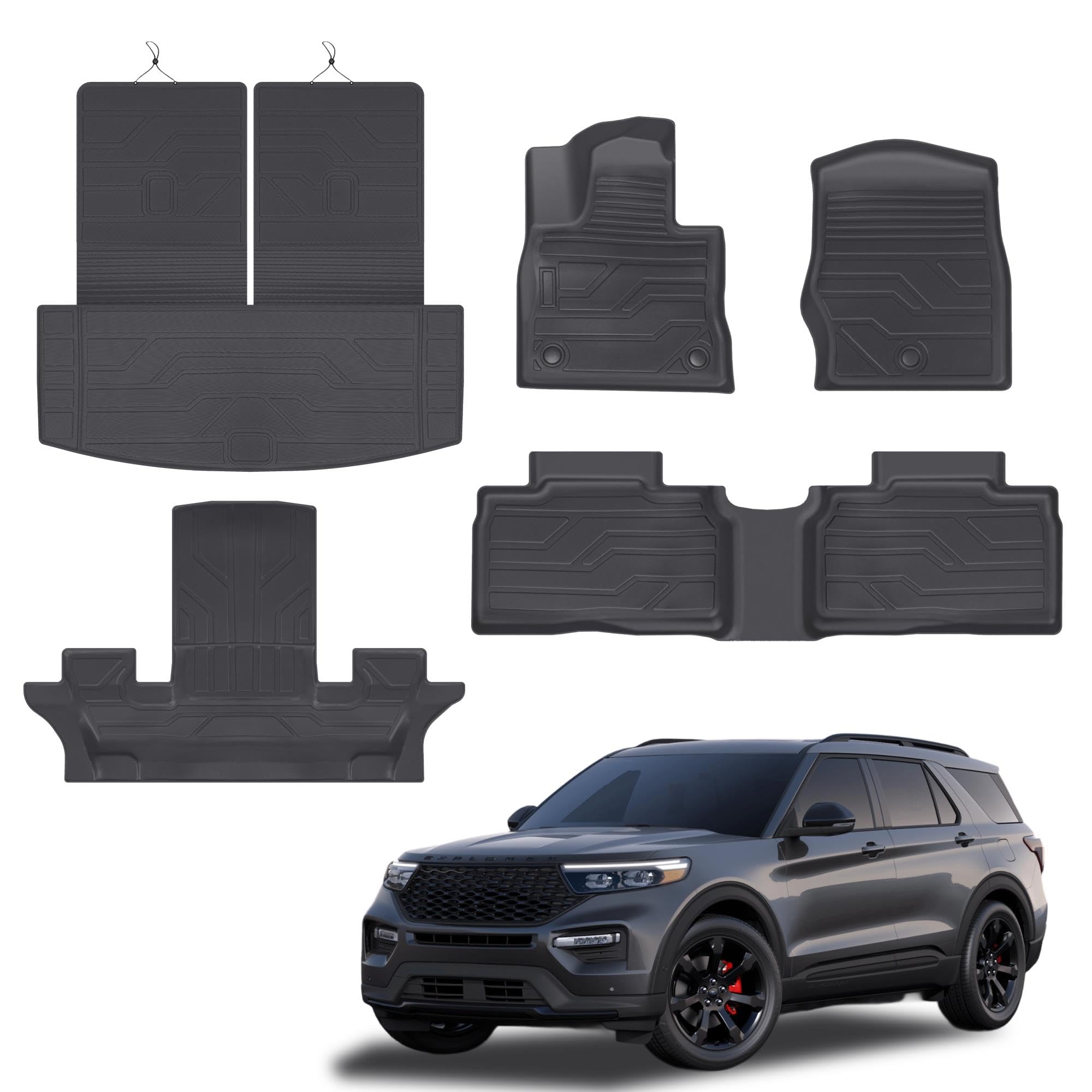KARPAL 3-Row TPE Floor Mats & Cargo Liner Set for Ford