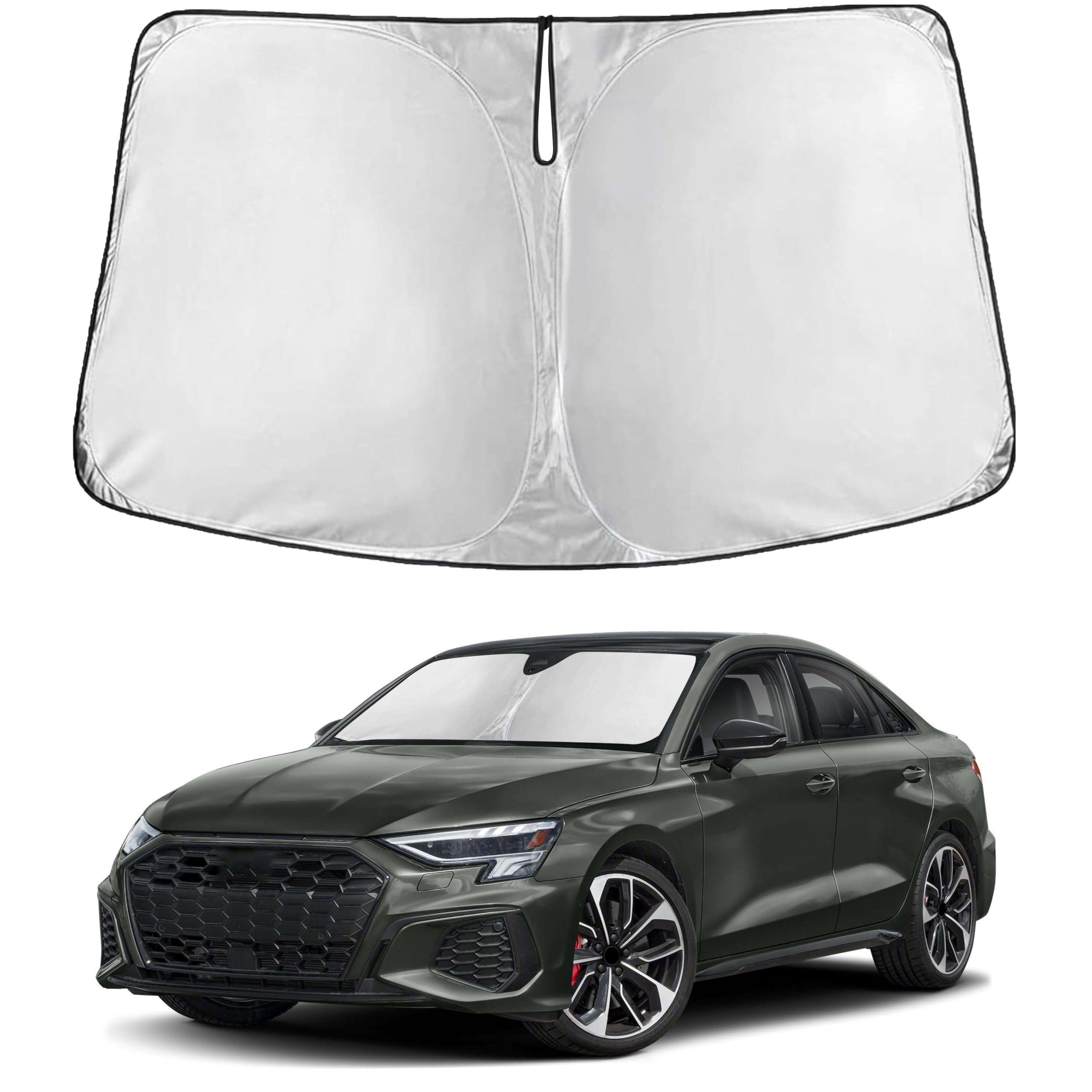 EcoNour RV Windshield Sunshade | Reflective RV Windshield Cover for UV Rays & Heat Protection, Keeps Your RV Motorhome Cool | Shades for RV Fits RVs, Trucks, Motorhomes, Buses | XXXXX-Large 102"x51"