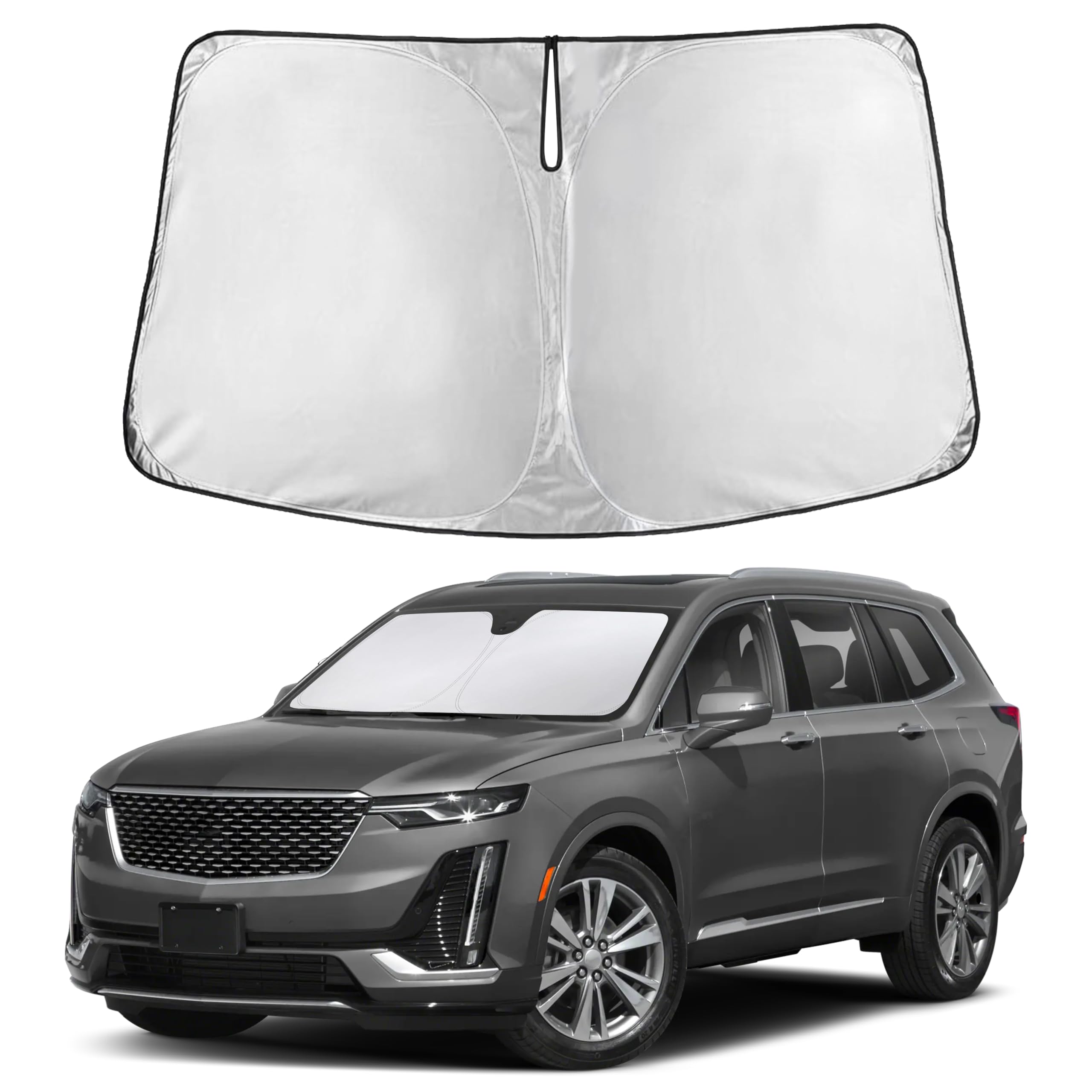 EcoNour RV Windshield Sunshade | Reflective RV Windshield Cover for UV Rays & Heat Protection, Keeps Your RV Motorhome Cool | Shades for RV Fits RVs, Trucks, Motorhomes, Buses | XXXXX-Large 102"x51"