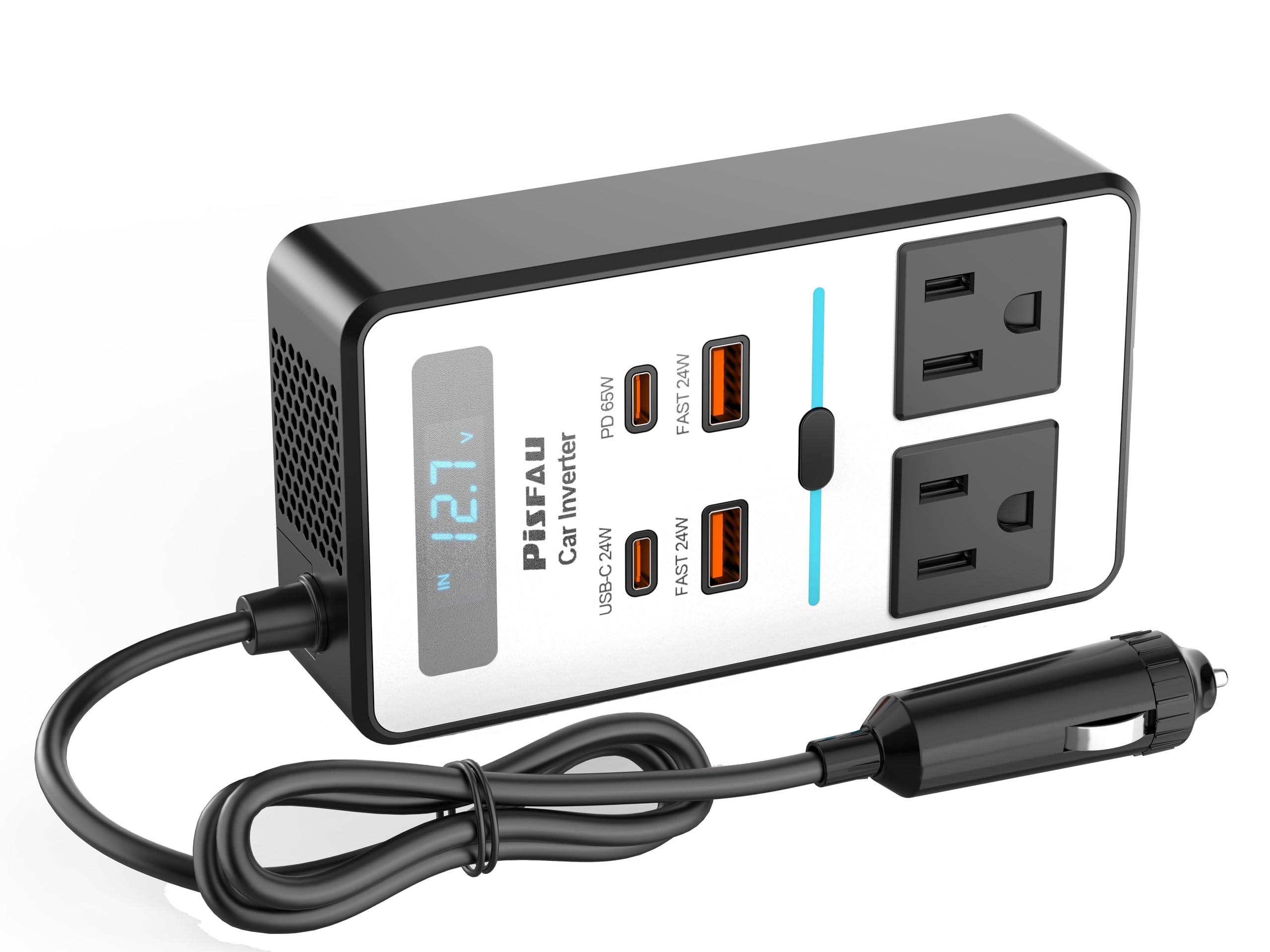 PiSFAU 200W Car Power Inverter with USB-C Fast Charging