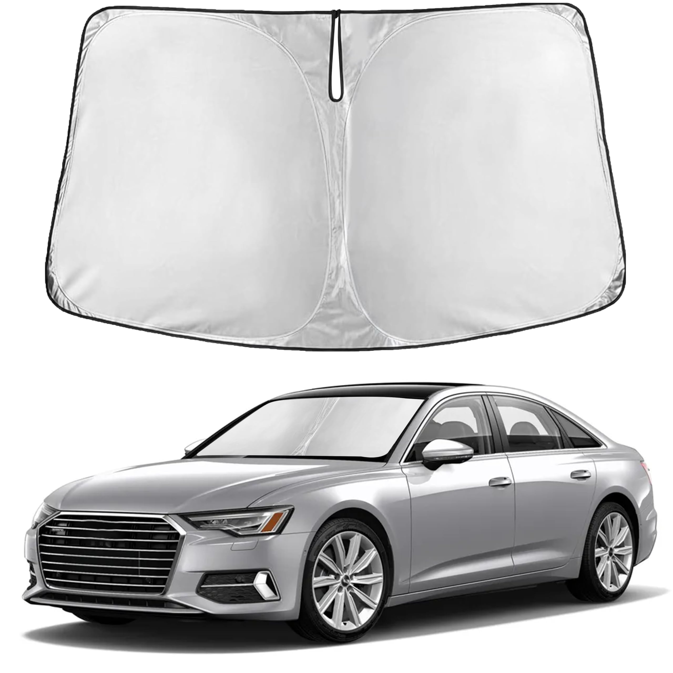 EcoNour RV Windshield Sunshade | Reflective RV Windshield Cover for UV Rays & Heat Protection, Keeps Your RV Motorhome Cool | Shades for RV Fits RVs, Trucks, Motorhomes, Buses | XXXXX-Large 102"x51"