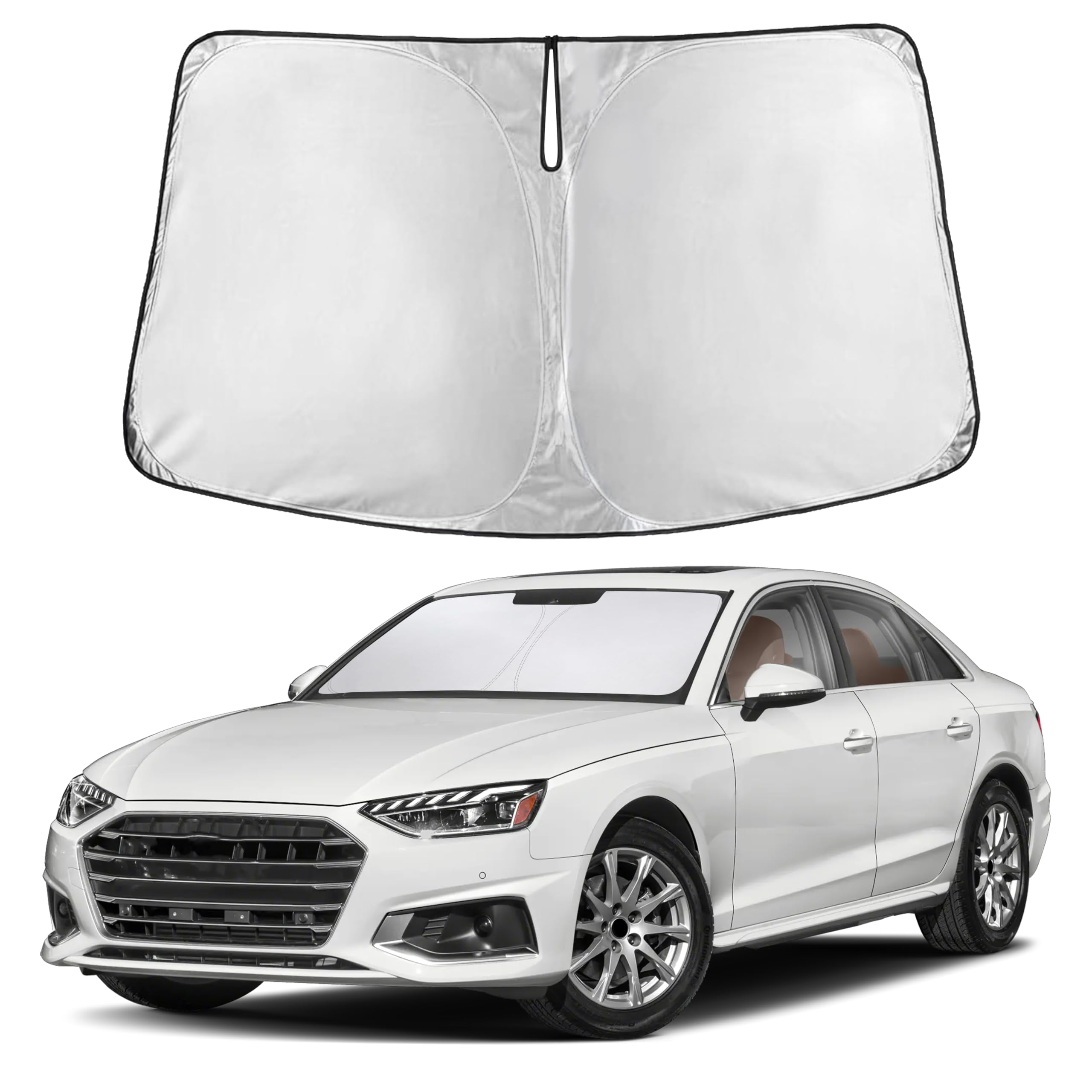 EcoNour RV Windshield Sunshade | Reflective RV Windshield Cover for UV Rays & Heat Protection, Keeps Your RV Motorhome Cool | Shades for RV Fits RVs, Trucks, Motorhomes, Buses | XXXXX-Large 102"x51"