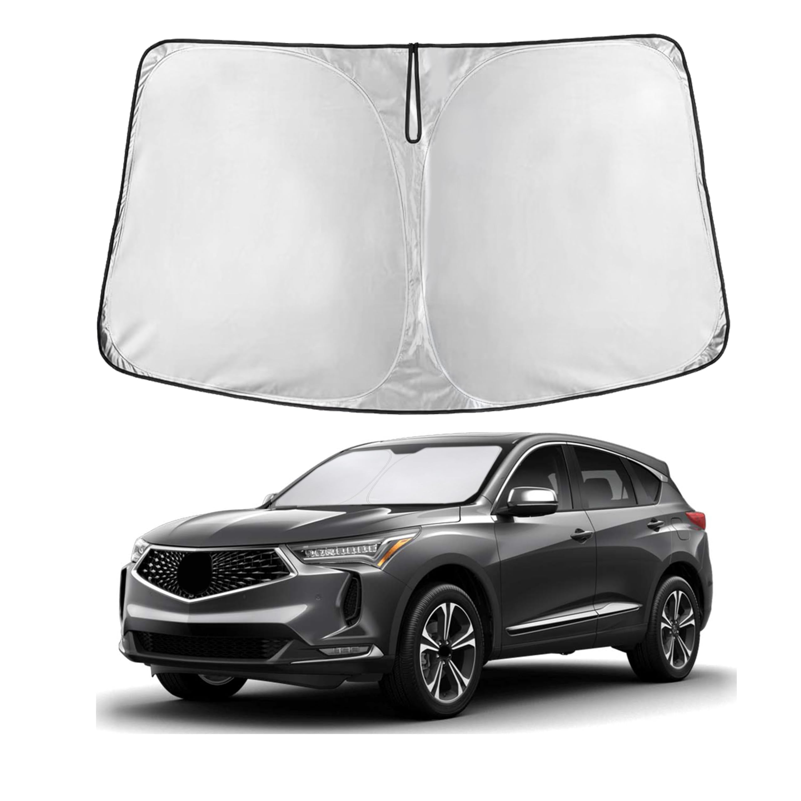 EcoNour RV Windshield Sunshade | Reflective RV Windshield Cover for UV Rays & Heat Protection, Keeps Your RV Motorhome Cool | Shades for RV Fits RVs, Trucks, Motorhomes, Buses | XXXXX-Large 102"x51"