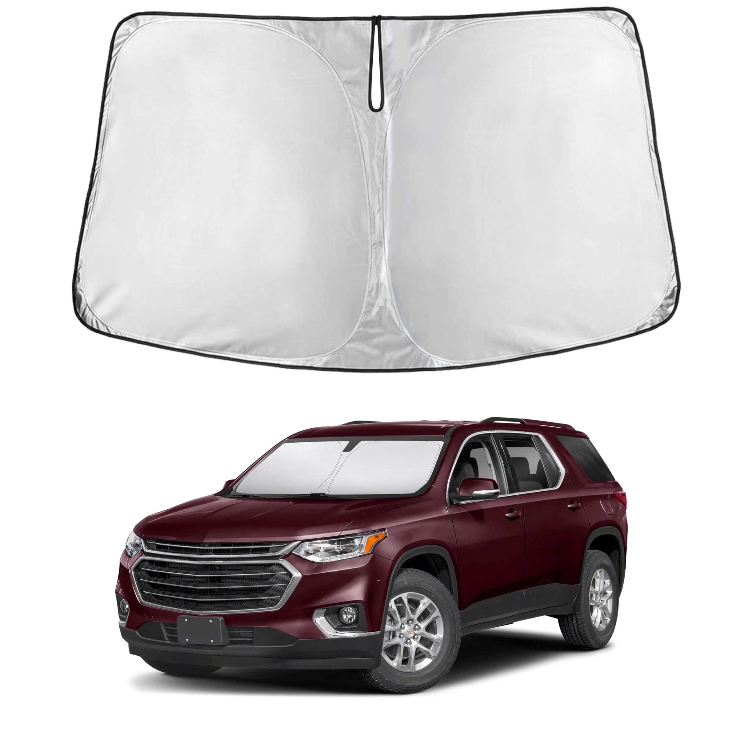 EcoNour RV Windshield Sunshade | Reflective RV Windshield Cover for UV Rays & Heat Protection, Keeps Your RV Motorhome Cool | Shades for RV Fits RVs, Trucks, Motorhomes, Buses | XXXXX-Large 102"x51"