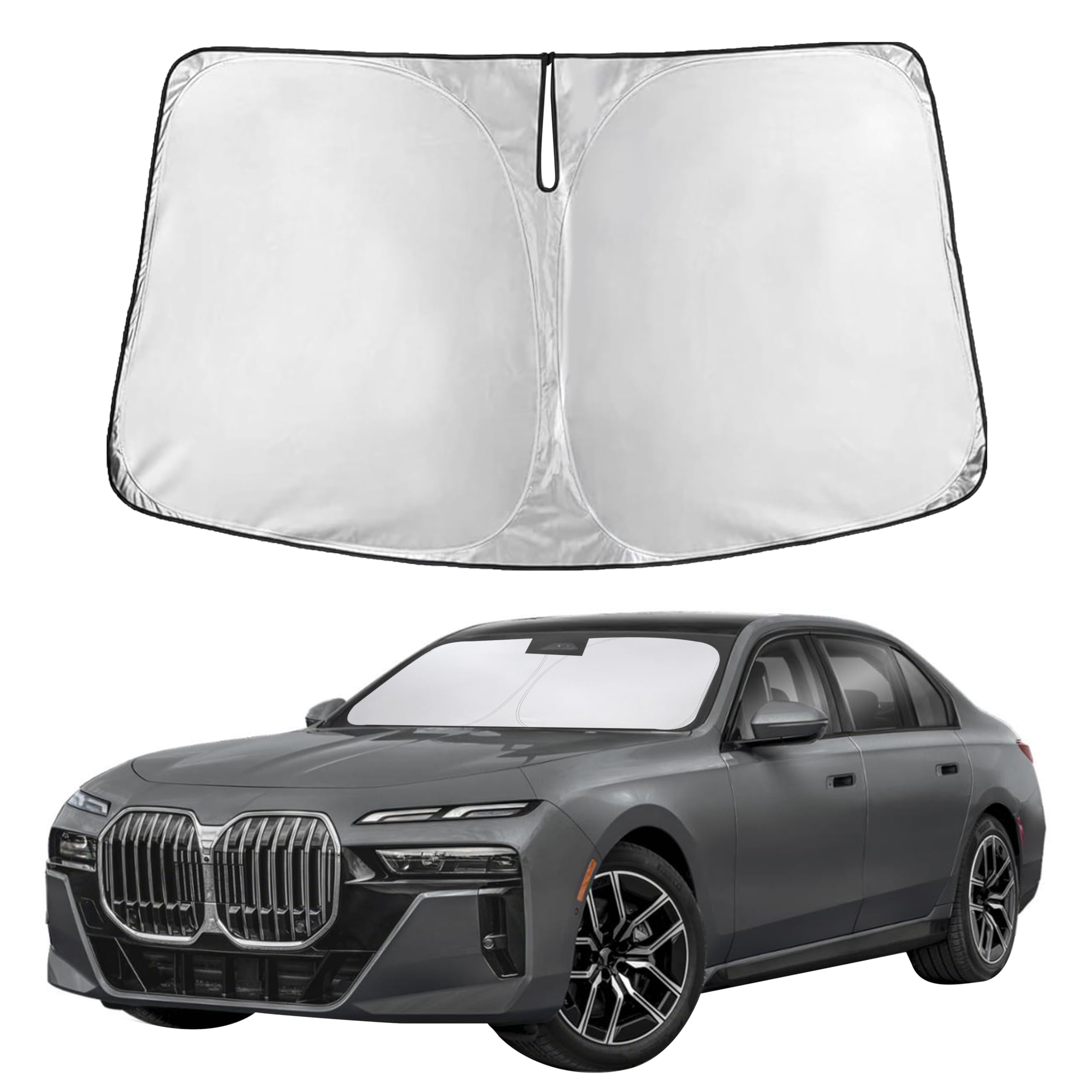 EcoNour RV Windshield Sunshade | Reflective RV Windshield Cover for UV Rays & Heat Protection, Keeps Your RV Motorhome Cool | Shades for RV Fits RVs, Trucks, Motorhomes, Buses | XXXXX-Large 102"x51"