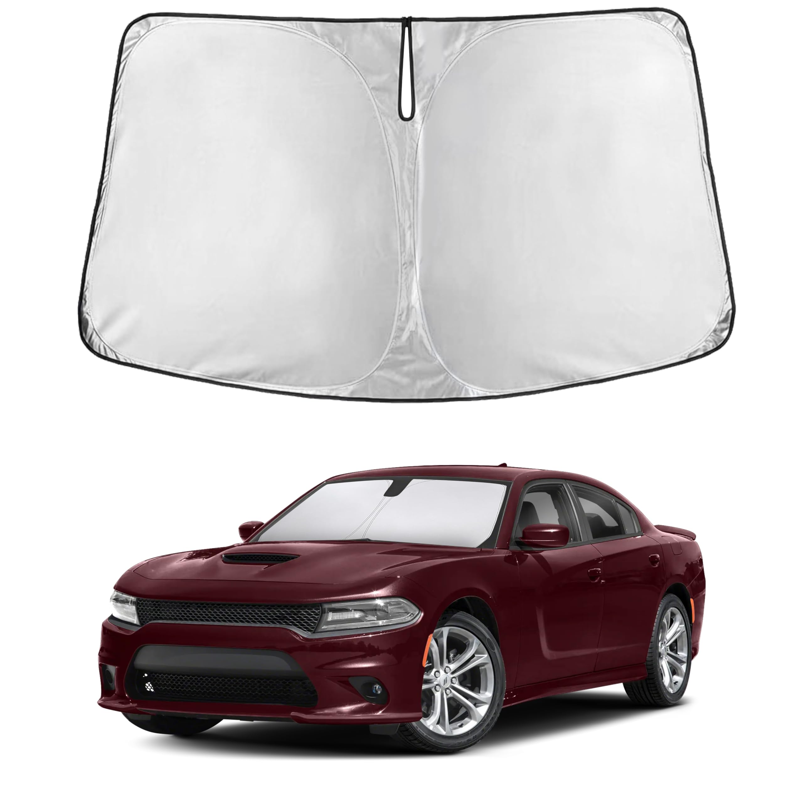 EcoNour RV Windshield Sunshade | Reflective RV Windshield Cover for UV Rays & Heat Protection, Keeps Your RV Motorhome Cool | Shades for RV Fits RVs, Trucks, Motorhomes, Buses | XXXXX-Large 102"x51"
