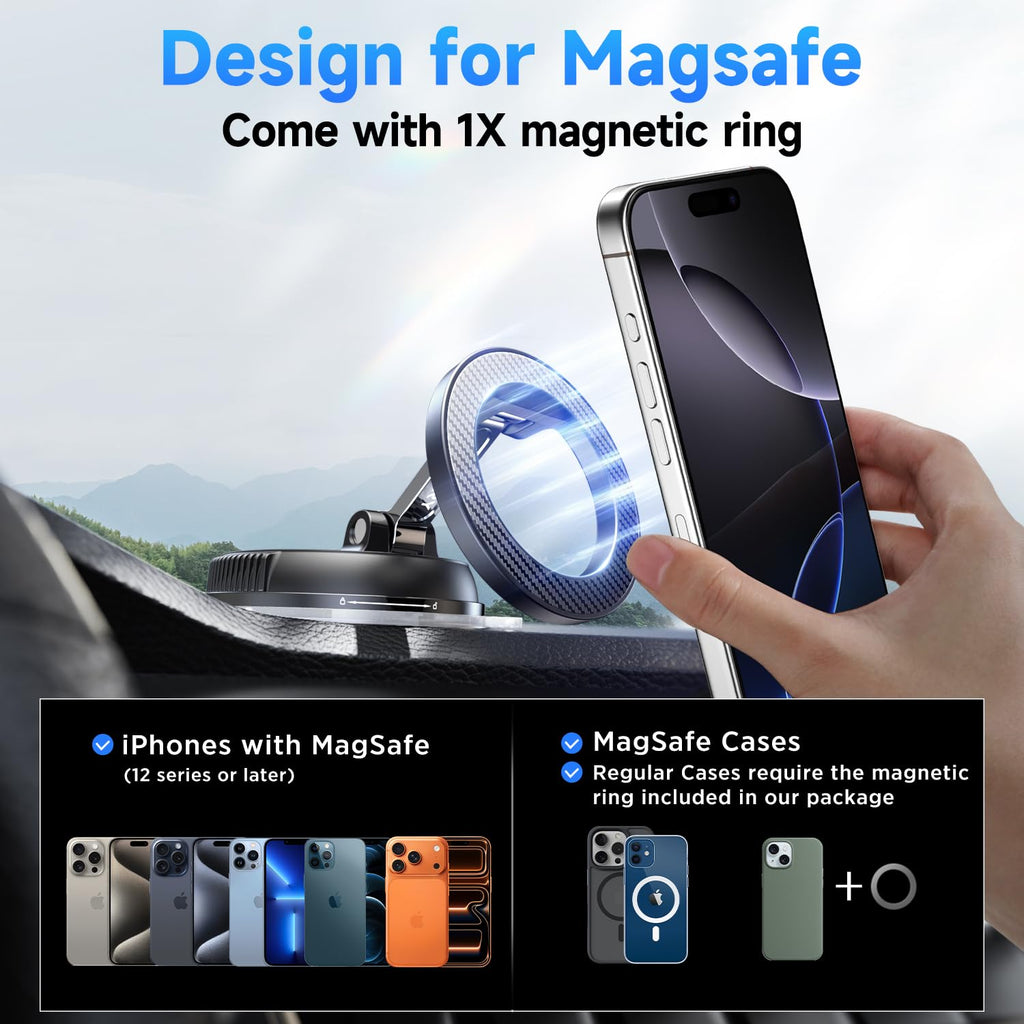 ANDERY MagSafe Car Phone Mount with Strong Suction