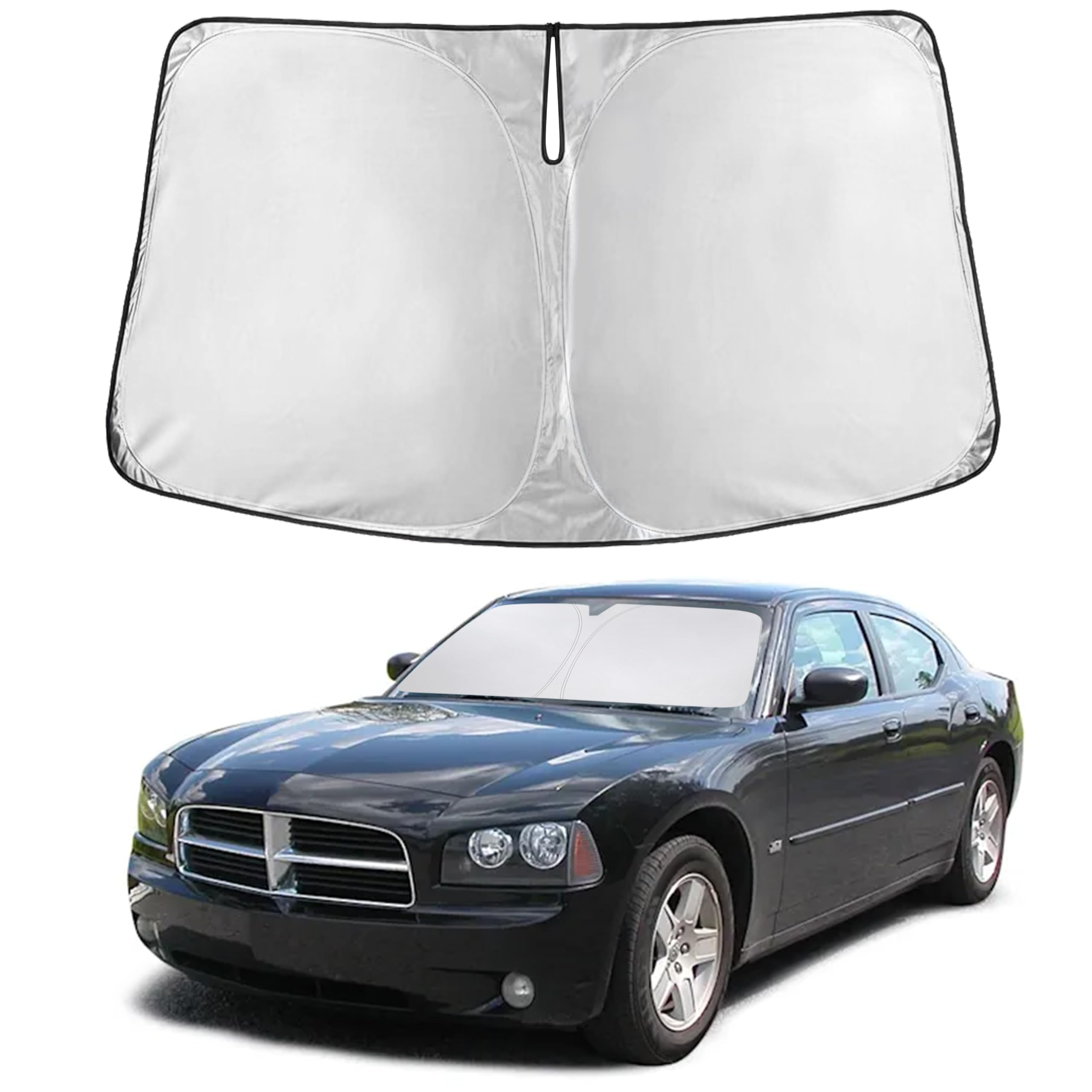 EcoNour RV Windshield Sunshade | Reflective RV Windshield Cover for UV Rays & Heat Protection, Keeps Your RV Motorhome Cool | Shades for RV Fits RVs, Trucks, Motorhomes, Buses | XXXXX-Large 102"x51"