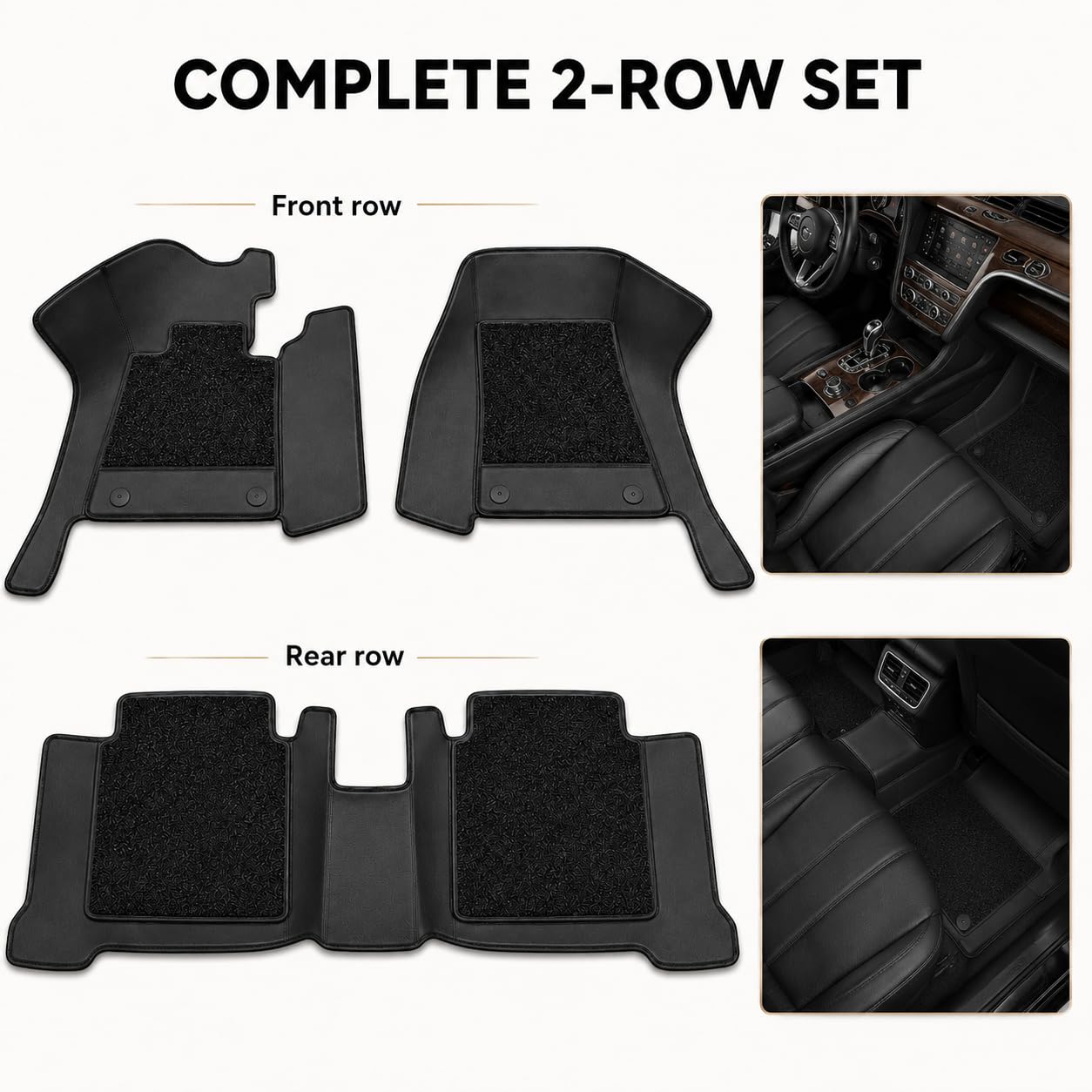 Sefamux Luxury Car Floor Mats for Mercedes-Maybach S 580 4MATIC 2021-2026 4-Seats, Premium Custom Fit Floor Liners, Full Coverage Interior Protection, Water-Resistant & Anti-Slip Design