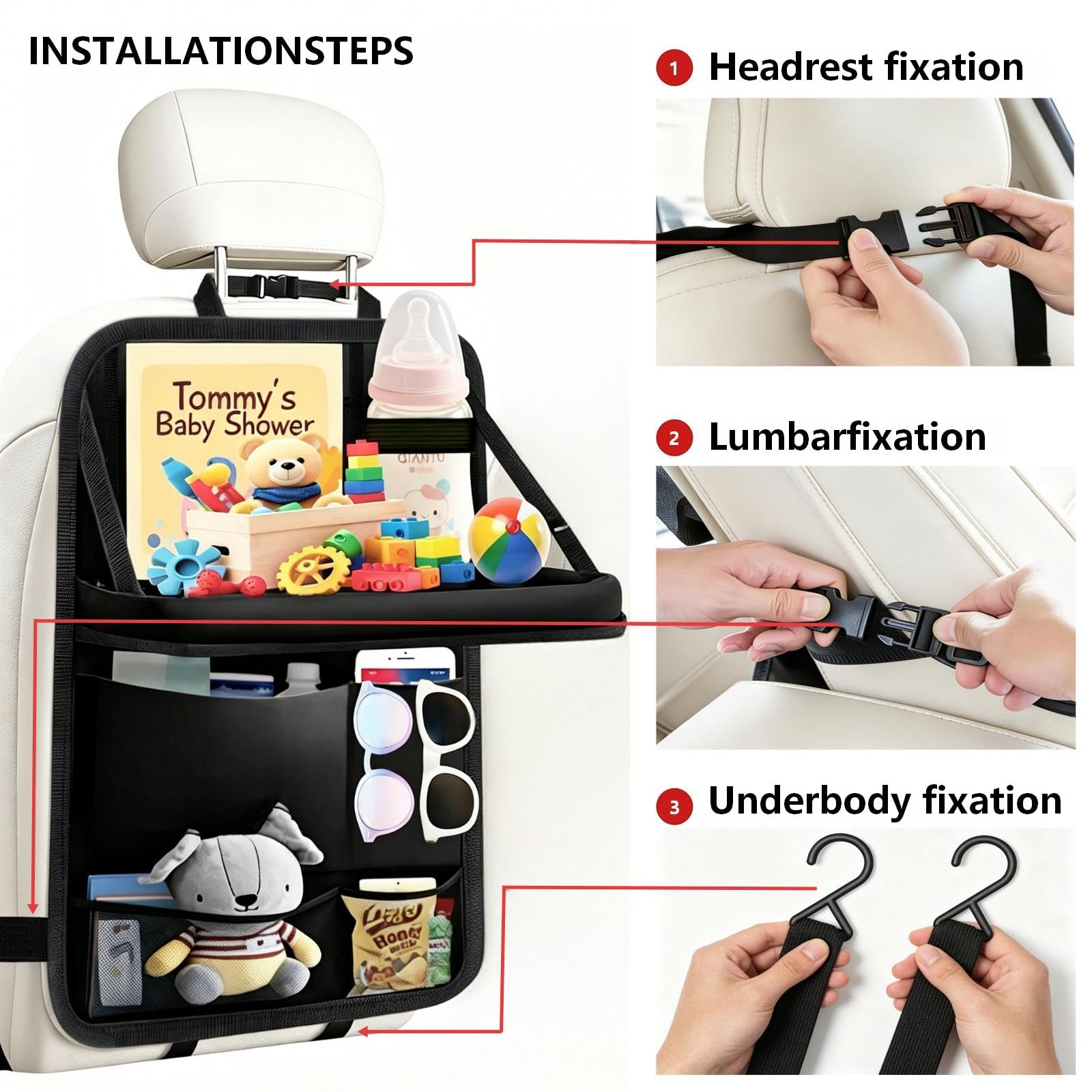 TCJJ Backseat Organizer & Kick Mat Seat Protector