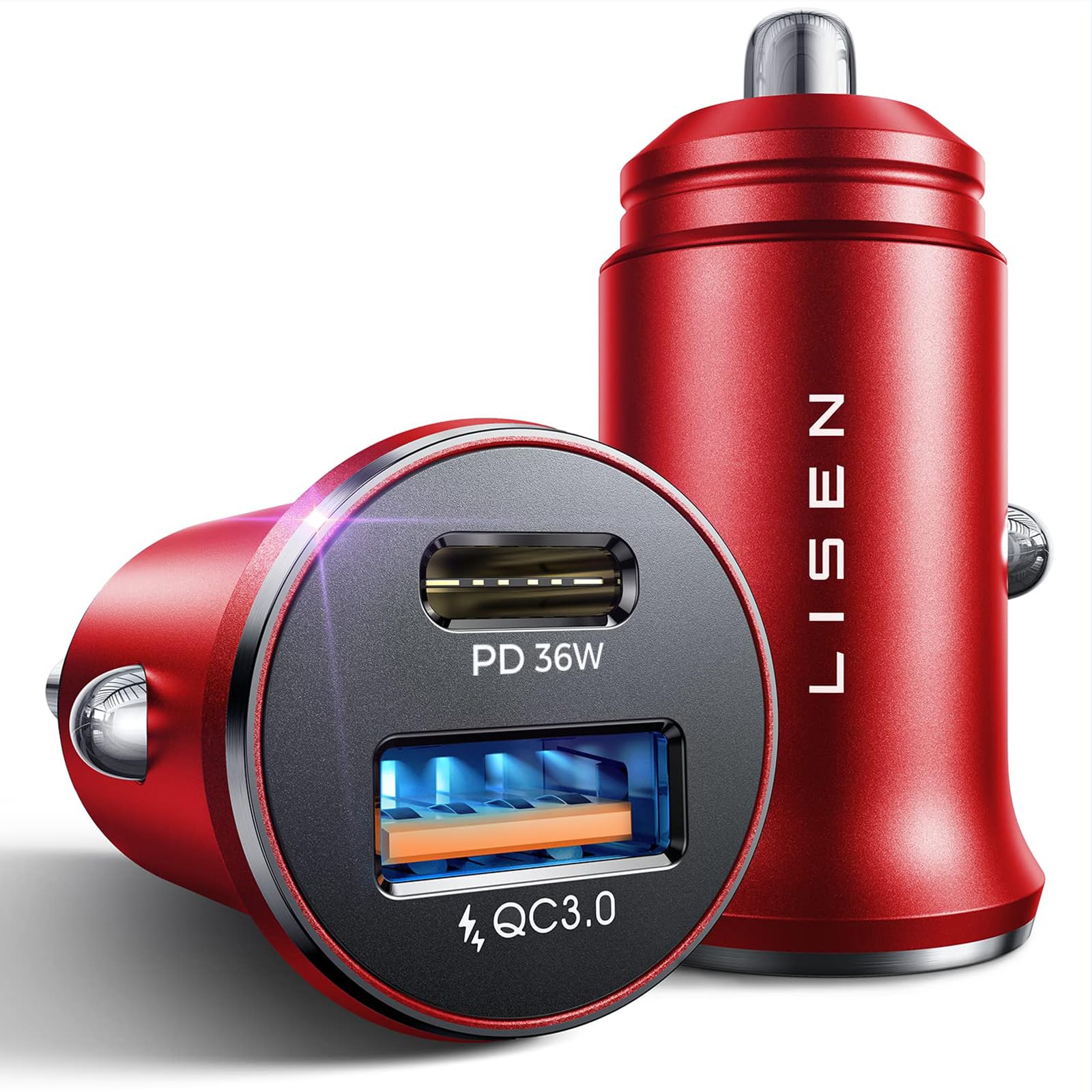LISEN 95W Dual-Port USB-C PD Fast Car Charger