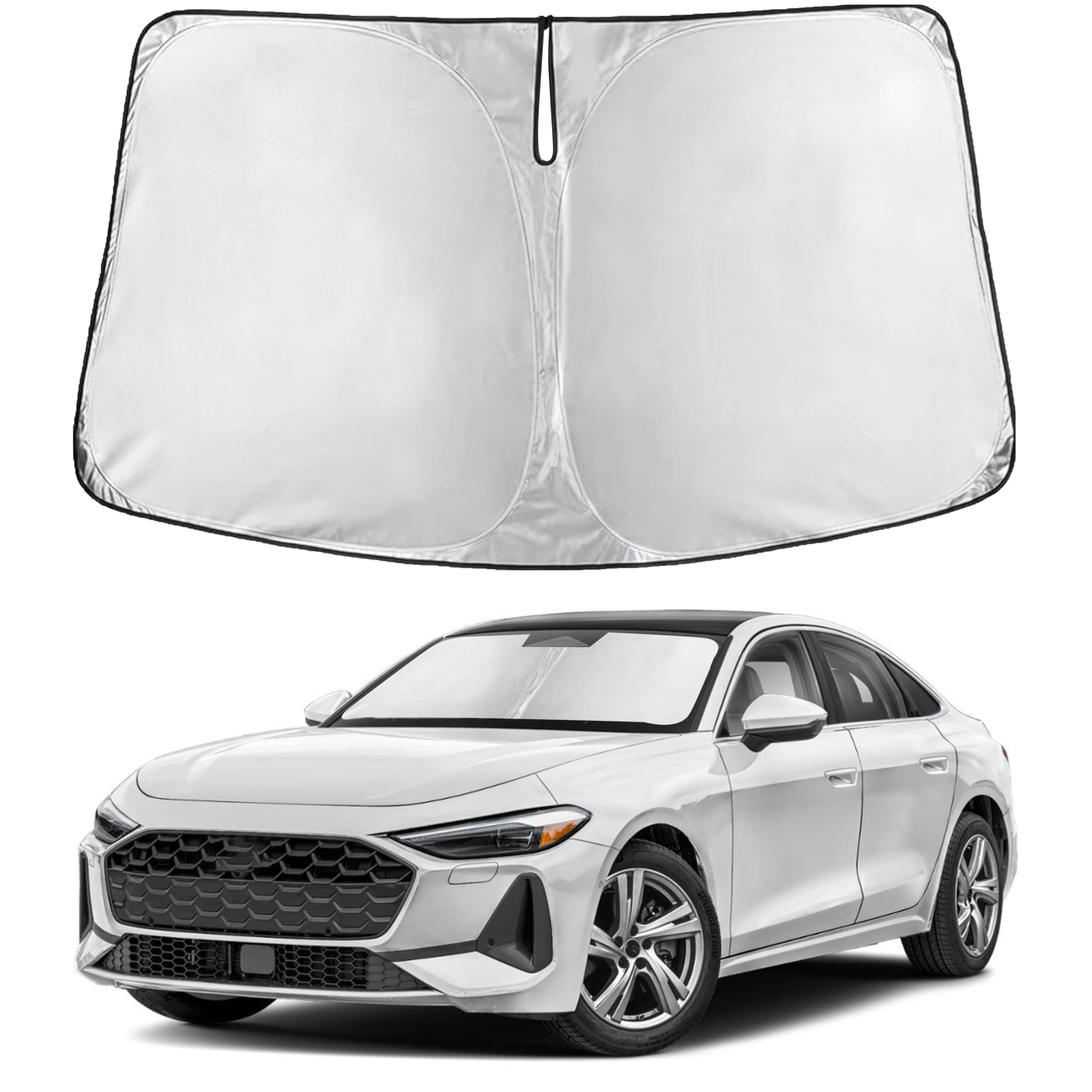 EcoNour RV Windshield Sunshade | Reflective RV Windshield Cover for UV Rays & Heat Protection, Keeps Your RV Motorhome Cool | Shades for RV Fits RVs, Trucks, Motorhomes, Buses | XXXXX-Large 102"x51"
