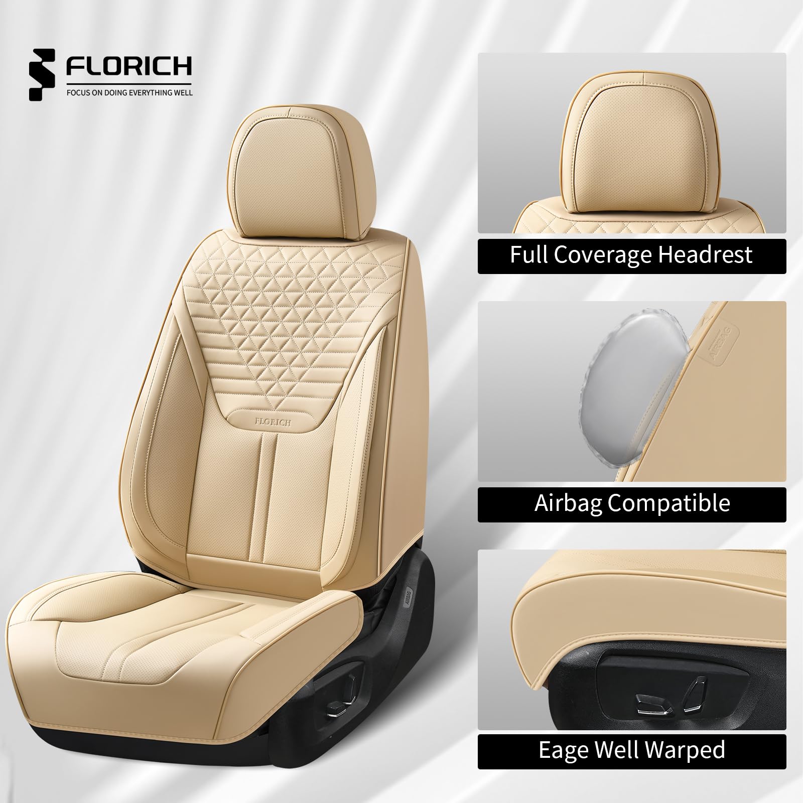 FLORICH Seat Covers, Leather Seat Covers, Luxury Car Seat Covers
