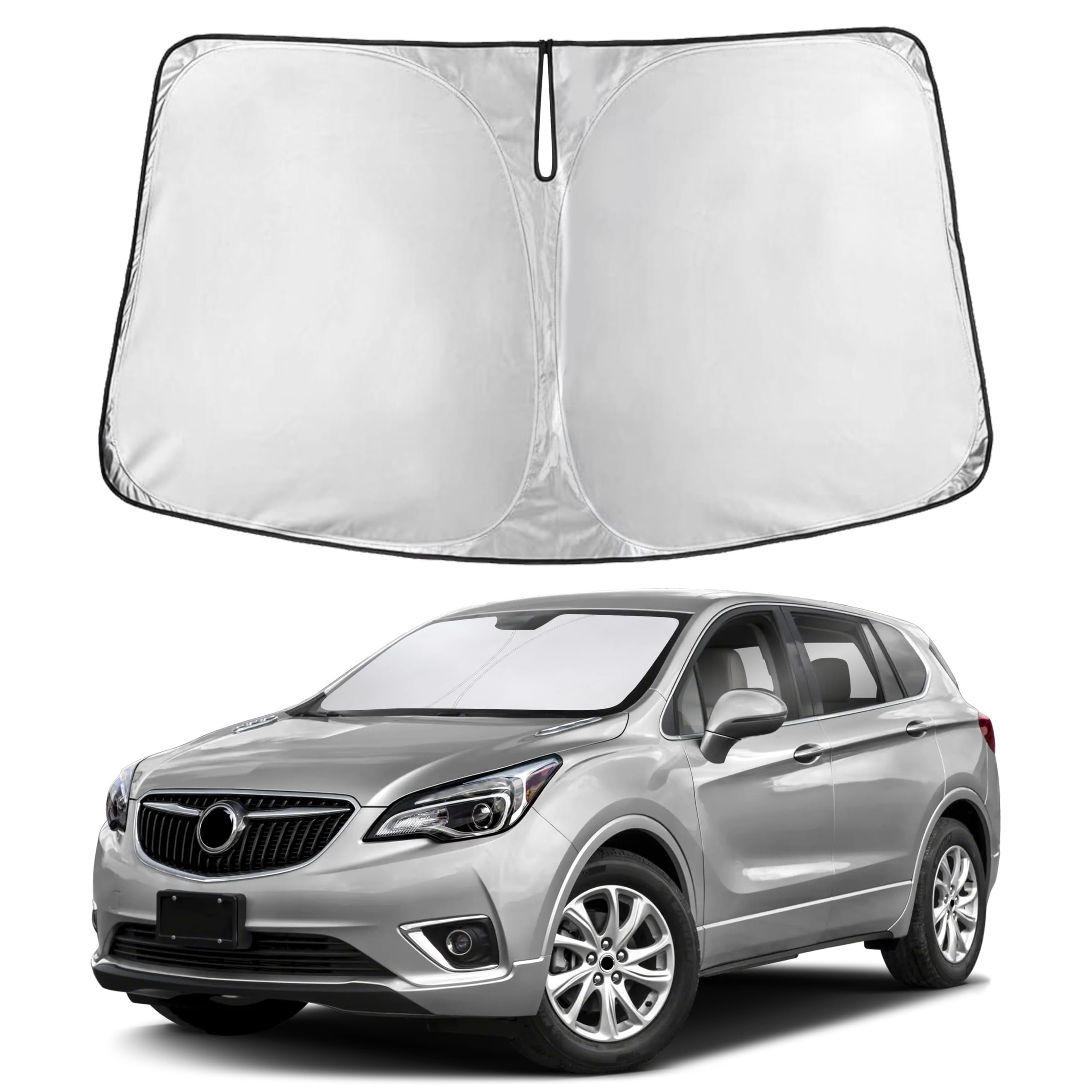 EcoNour RV Windshield Sunshade | Reflective RV Windshield Cover for UV Rays & Heat Protection, Keeps Your RV Motorhome Cool | Shades for RV Fits RVs, Trucks, Motorhomes, Buses | XXXXX-Large 102"x51"