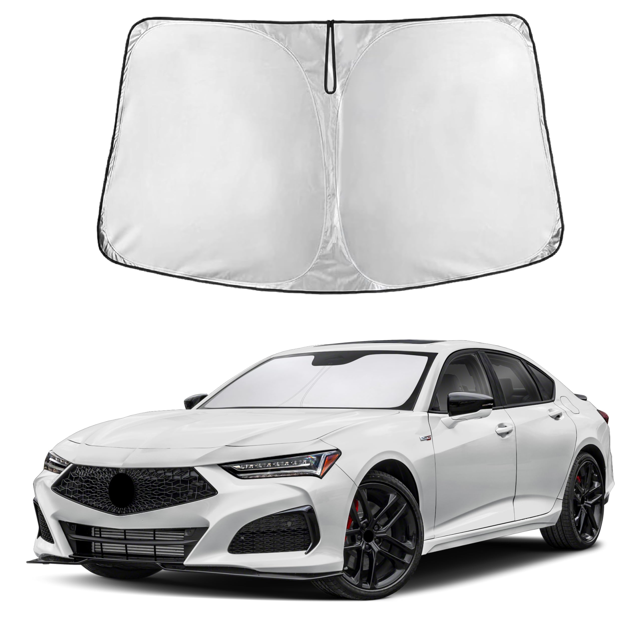 EcoNour RV Windshield Sunshade | Reflective RV Windshield Cover for UV Rays & Heat Protection, Keeps Your RV Motorhome Cool | Shades for RV Fits RVs, Trucks, Motorhomes, Buses | XXXXX-Large 102"x51"