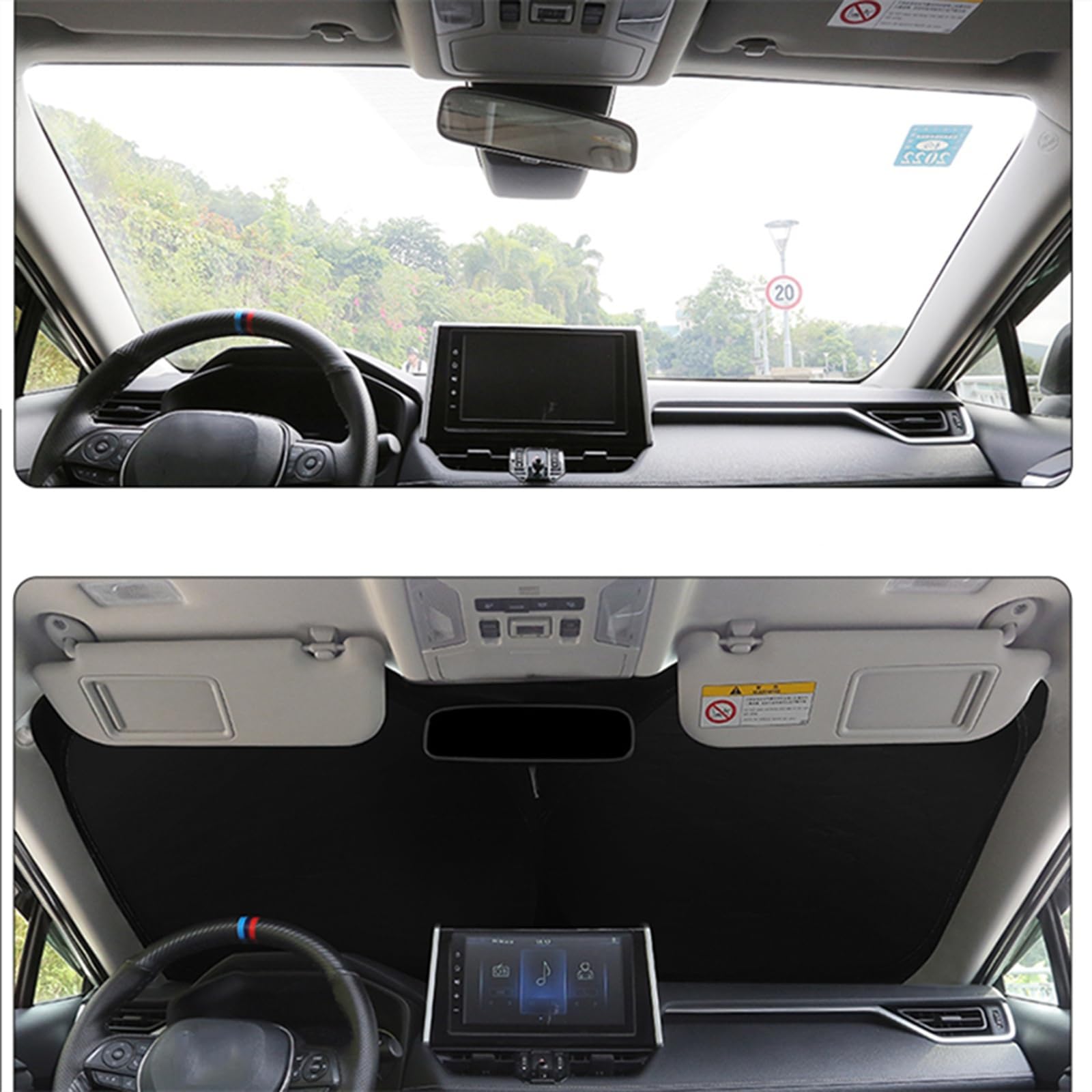 for Jeep Compass 2017-2023 Full Cover Car Sunshade Front Windshield Magnetic Mesh Curtain Rear Side Window Sun Visor Shade