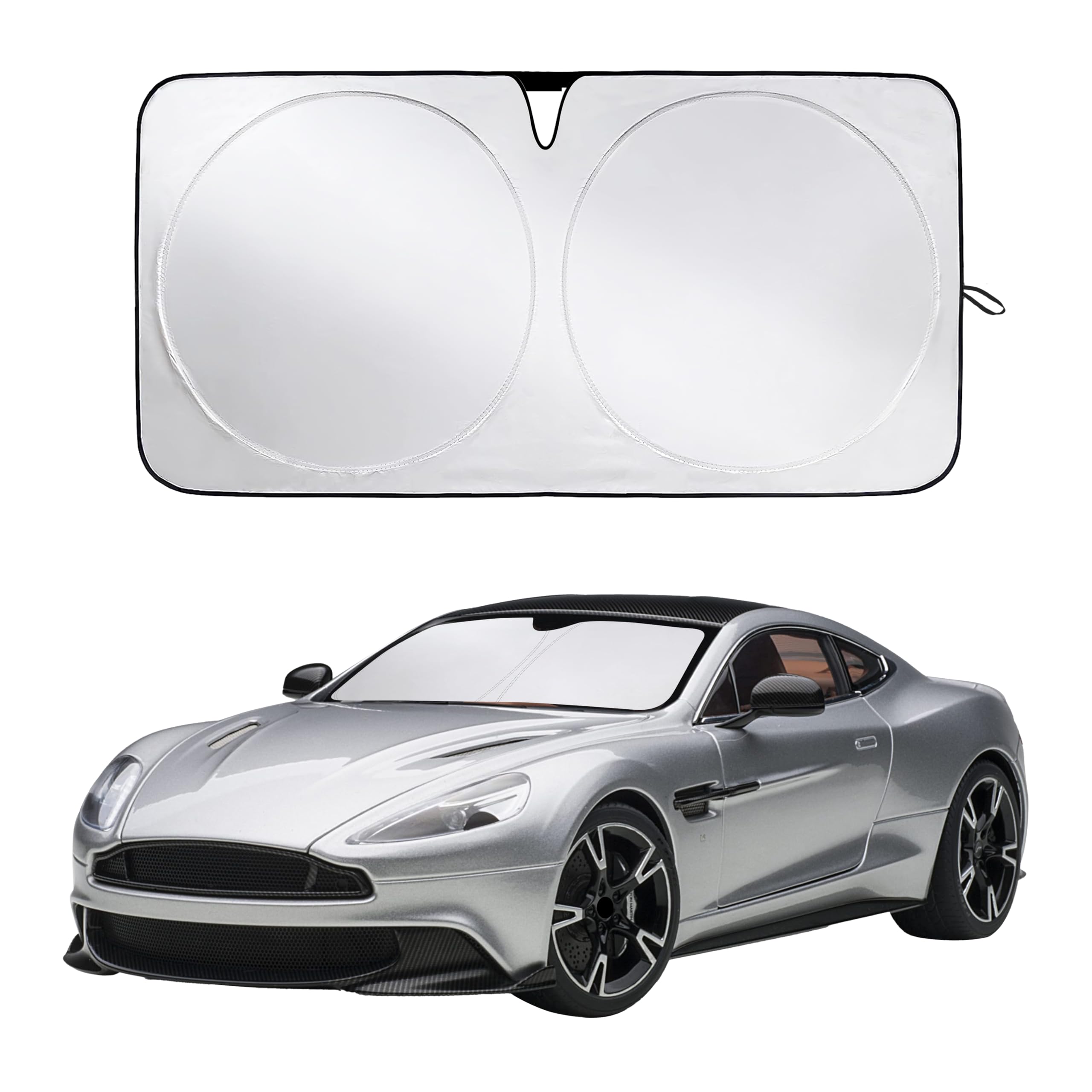 EcoNour RV Windshield Sunshade | Reflective RV Windshield Cover for UV Rays & Heat Protection, Keeps Your RV Motorhome Cool | Shades for RV Fits RVs, Trucks, Motorhomes, Buses | XXXXX-Large 102"x51"