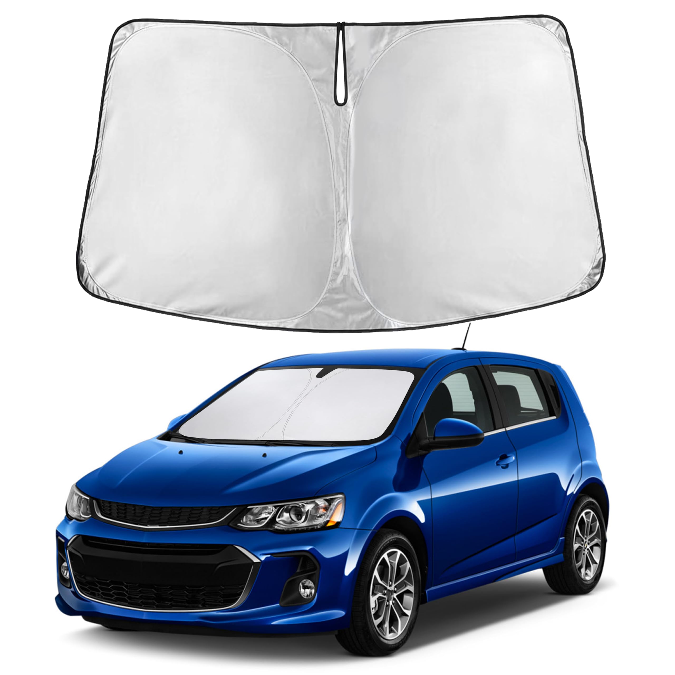 EcoNour RV Windshield Sunshade | Reflective RV Windshield Cover for UV Rays & Heat Protection, Keeps Your RV Motorhome Cool | Shades for RV Fits RVs, Trucks, Motorhomes, Buses | XXXXX-Large 102"x51"