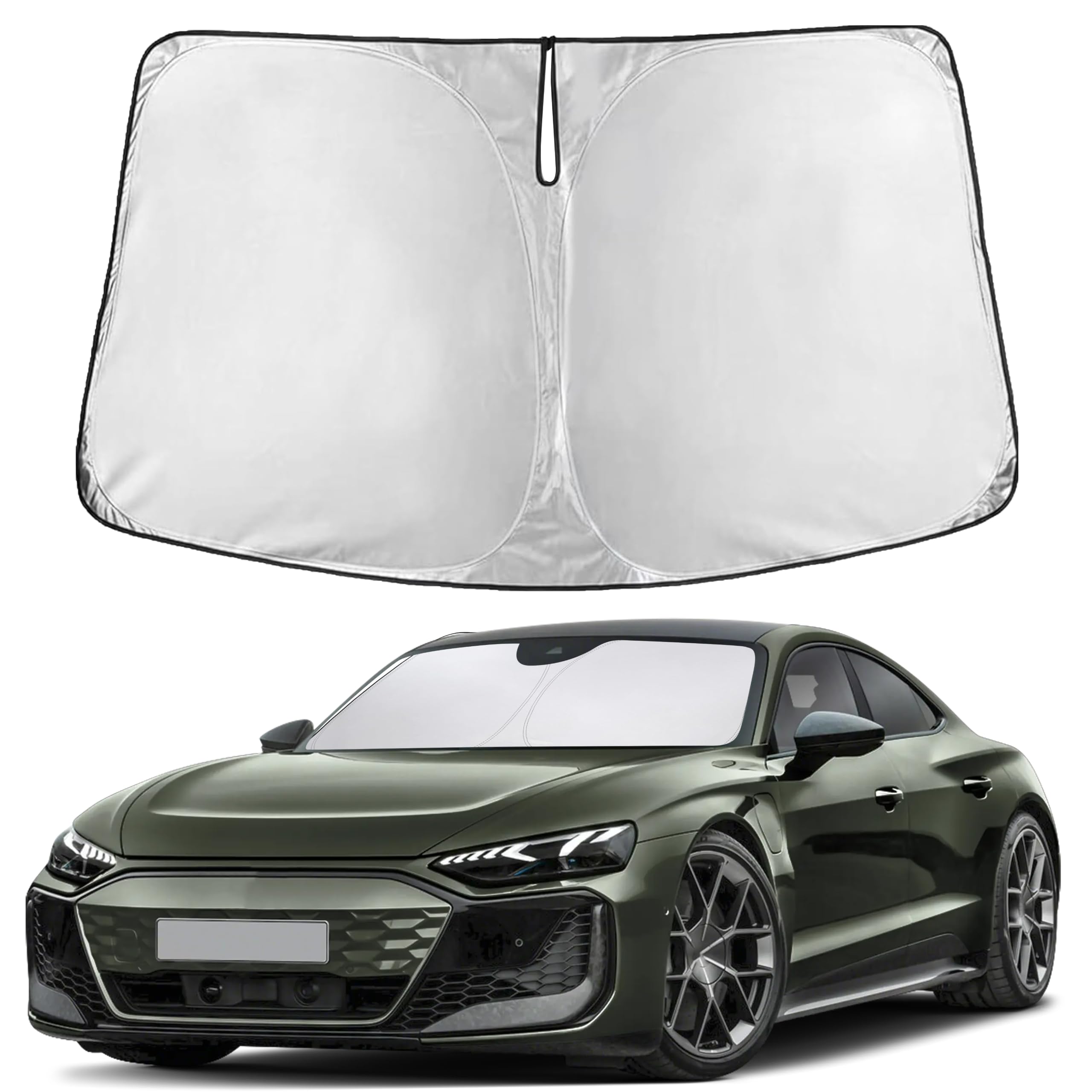 EcoNour RV Windshield Sunshade | Reflective RV Windshield Cover for UV Rays & Heat Protection, Keeps Your RV Motorhome Cool | Shades for RV Fits RVs, Trucks, Motorhomes, Buses | XXXXX-Large 102"x51"