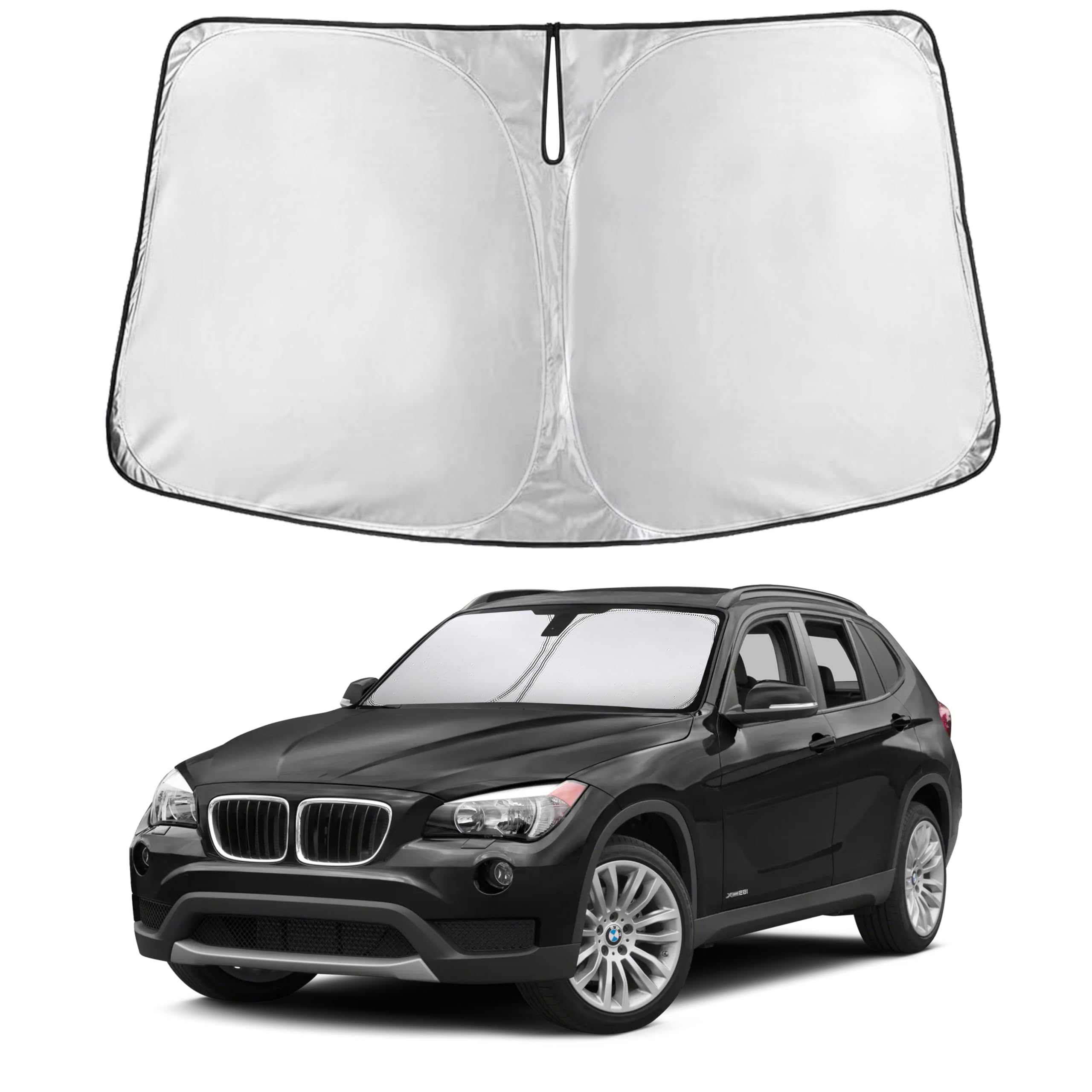 EcoNour RV Windshield Sunshade | Reflective RV Windshield Cover for UV Rays & Heat Protection, Keeps Your RV Motorhome Cool | Shades for RV Fits RVs, Trucks, Motorhomes, Buses | XXXXX-Large 102"x51"