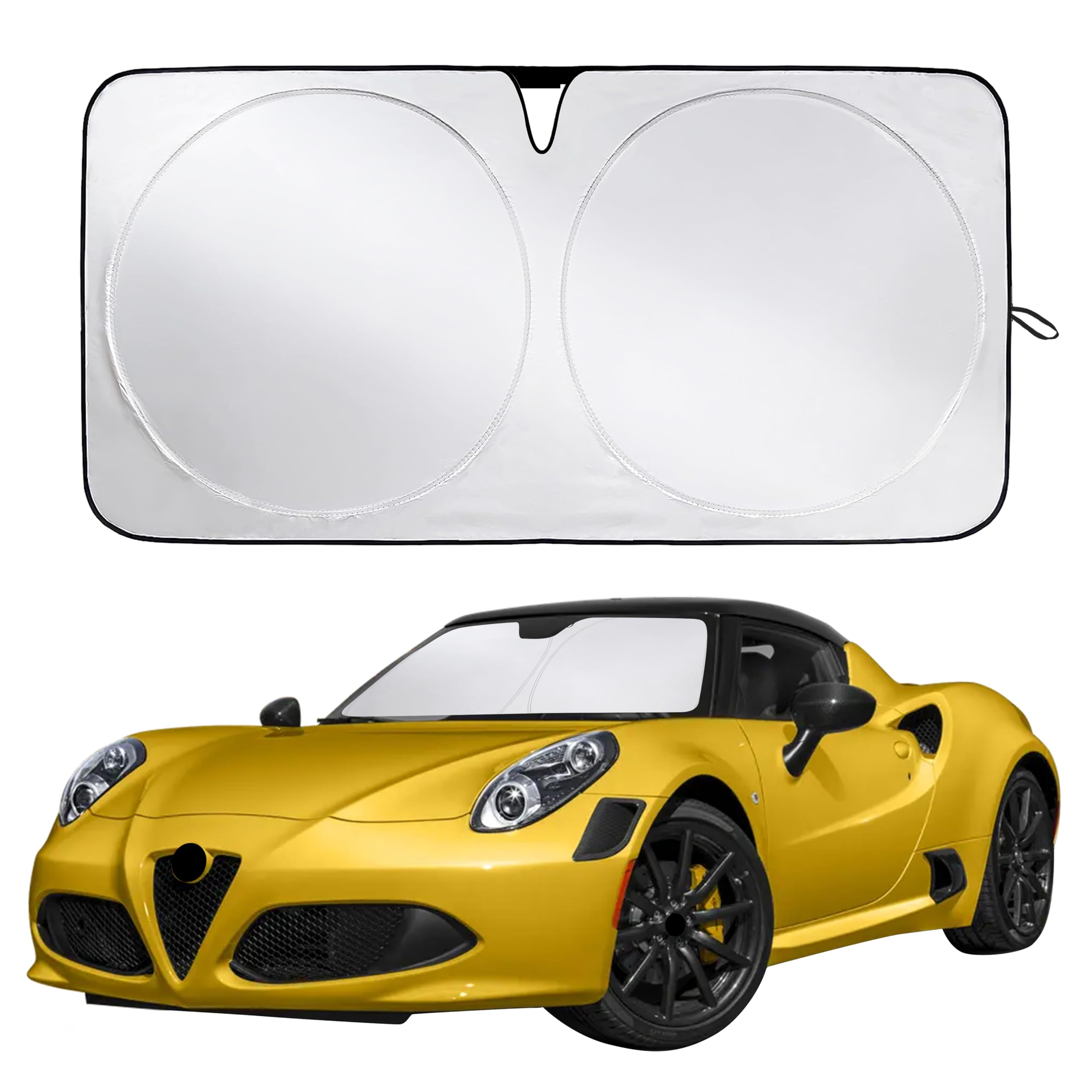 EcoNour RV Windshield Sunshade | Reflective RV Windshield Cover for UV Rays & Heat Protection, Keeps Your RV Motorhome Cool | Shades for RV Fits RVs, Trucks, Motorhomes, Buses | XXXXX-Large 102"x51"