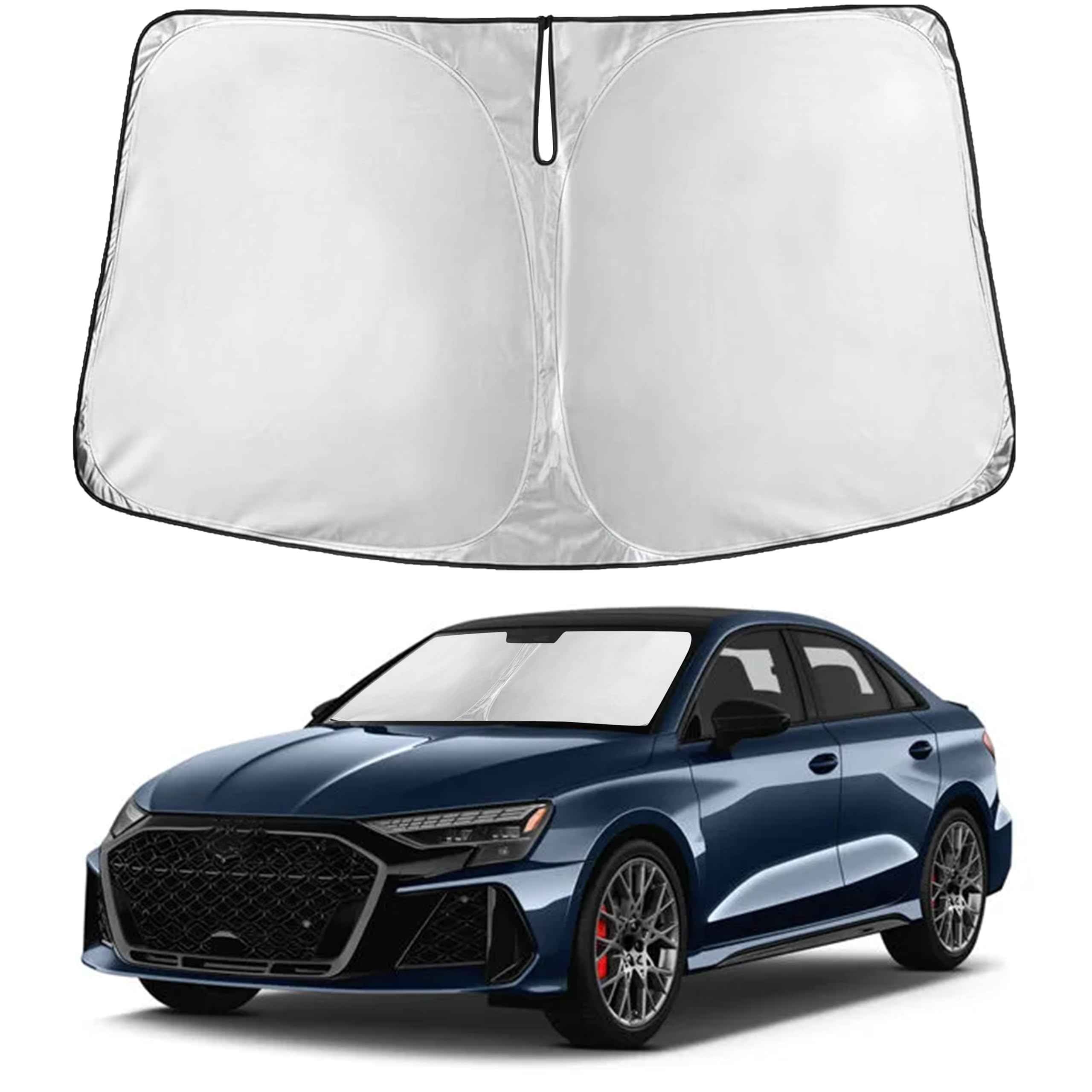 EcoNour RV Windshield Sunshade | Reflective RV Windshield Cover for UV Rays & Heat Protection, Keeps Your RV Motorhome Cool | Shades for RV Fits RVs, Trucks, Motorhomes, Buses | XXXXX-Large 102"x51"